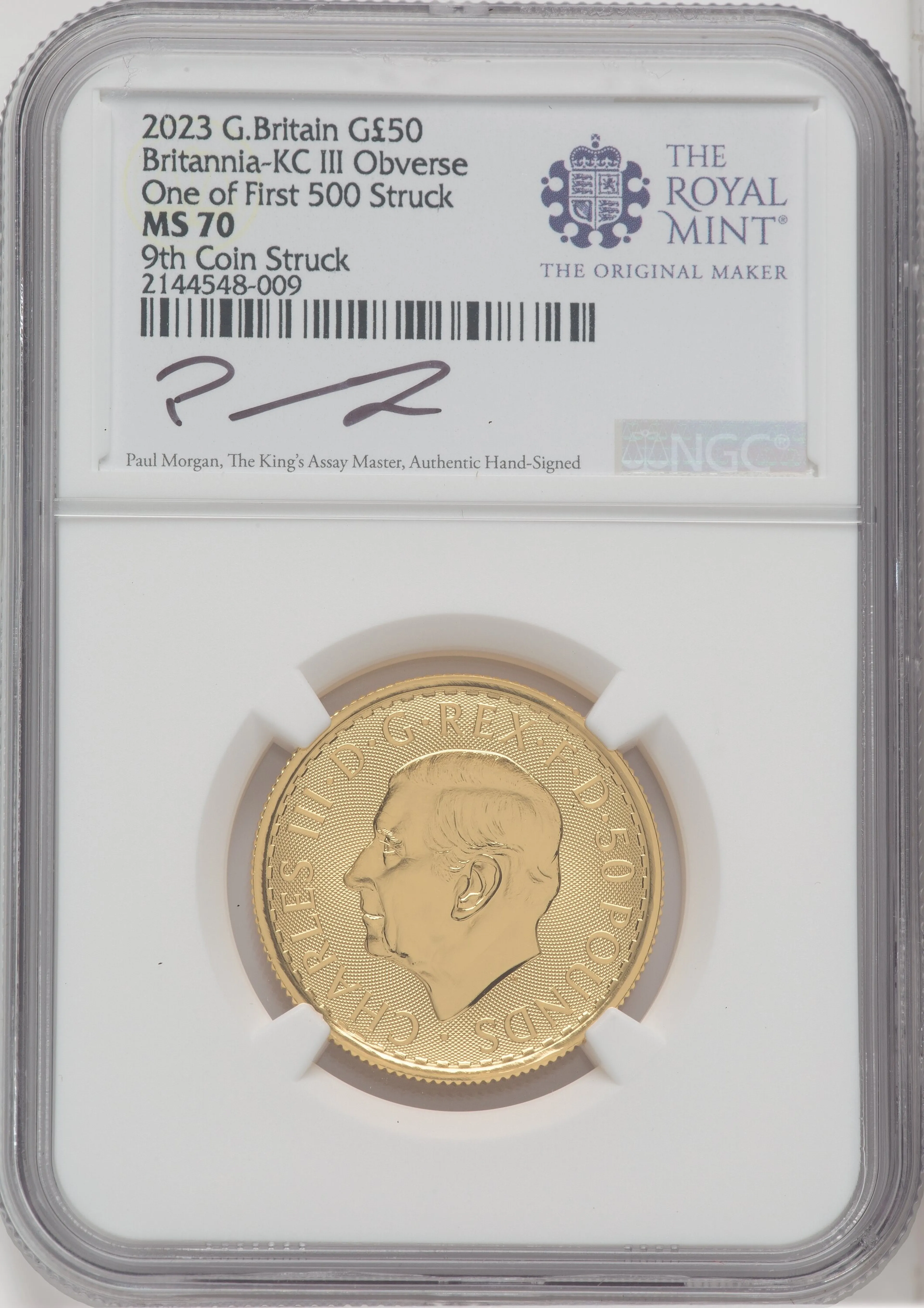 2023 G.B. G50 BRITANNIA-KC III OBVERSE 9TH COIN STRUCK - Image 1