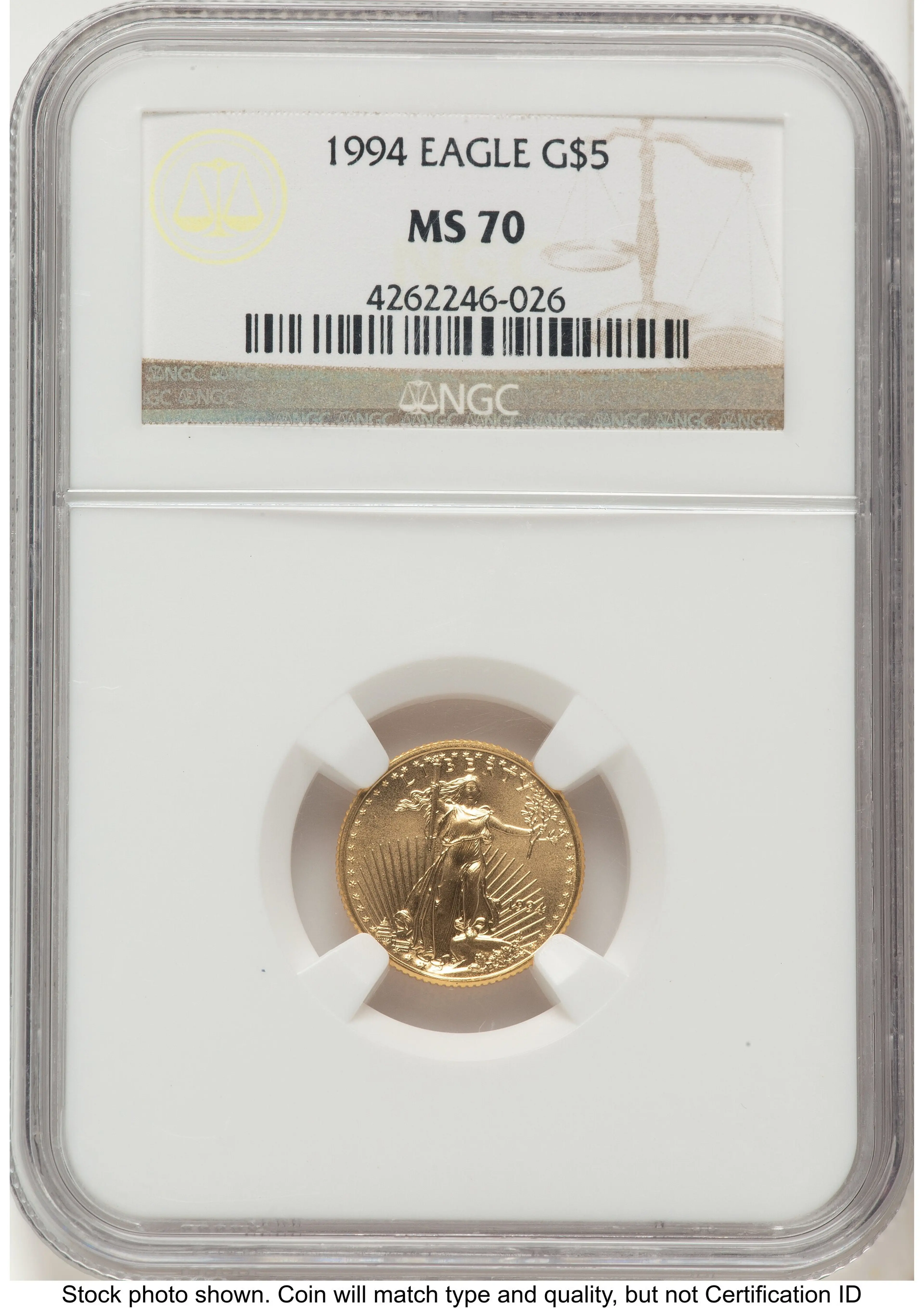 1994 Gold Eagle 1/10 oz Brown Label