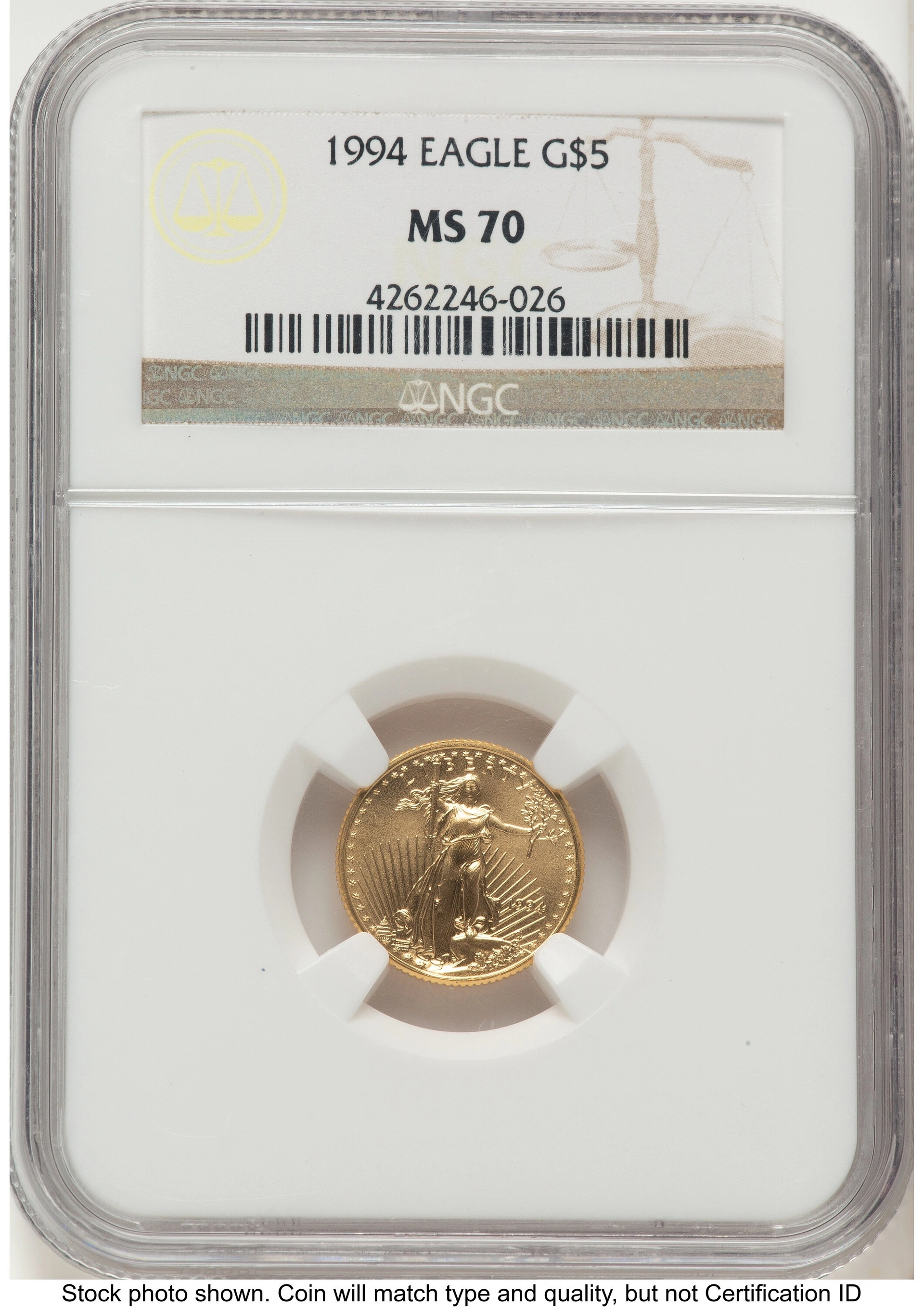 1994 Gold Eagle 1/10 oz Brown Label