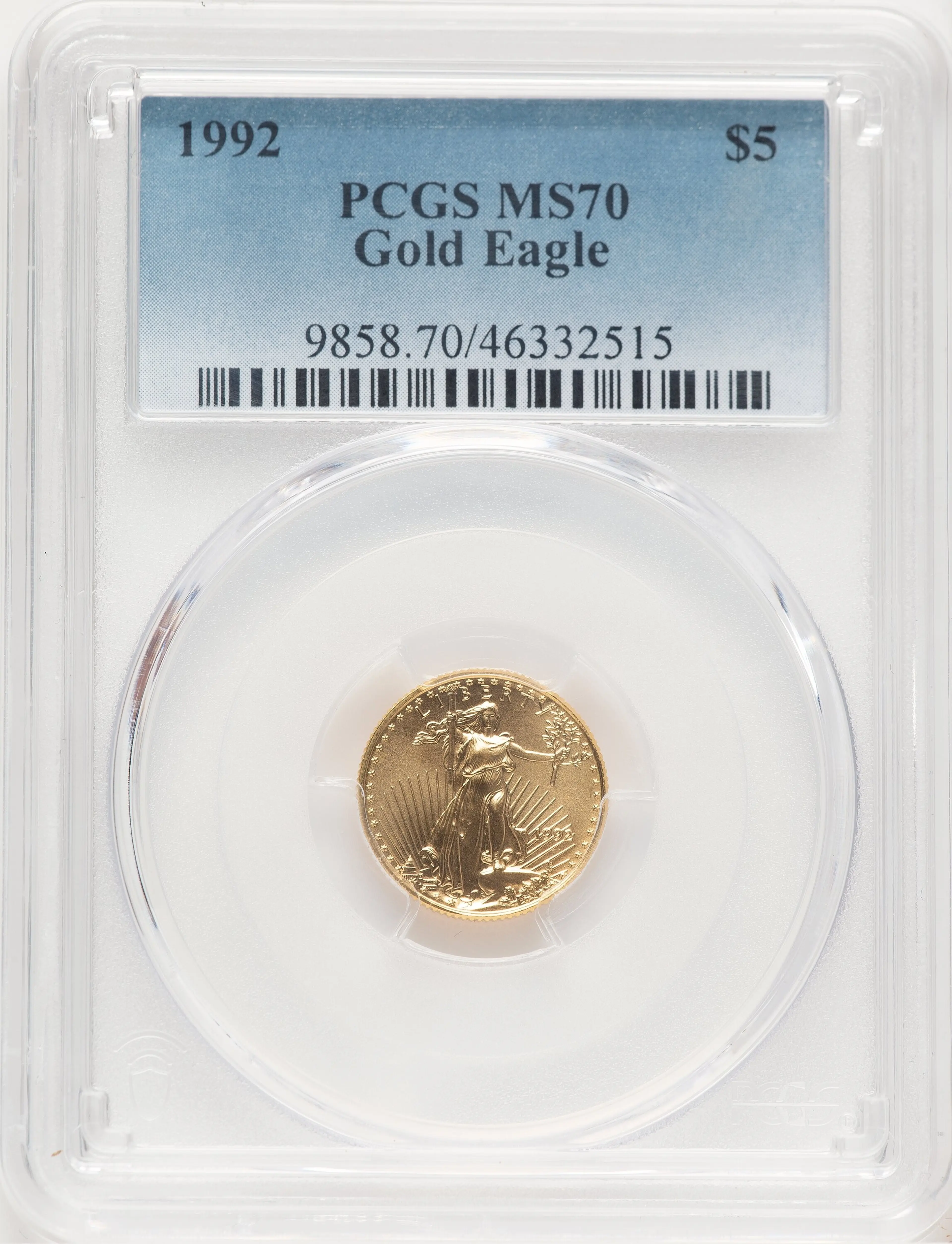 1992 $5 Tenth-Ounce Gold Eagle, MS