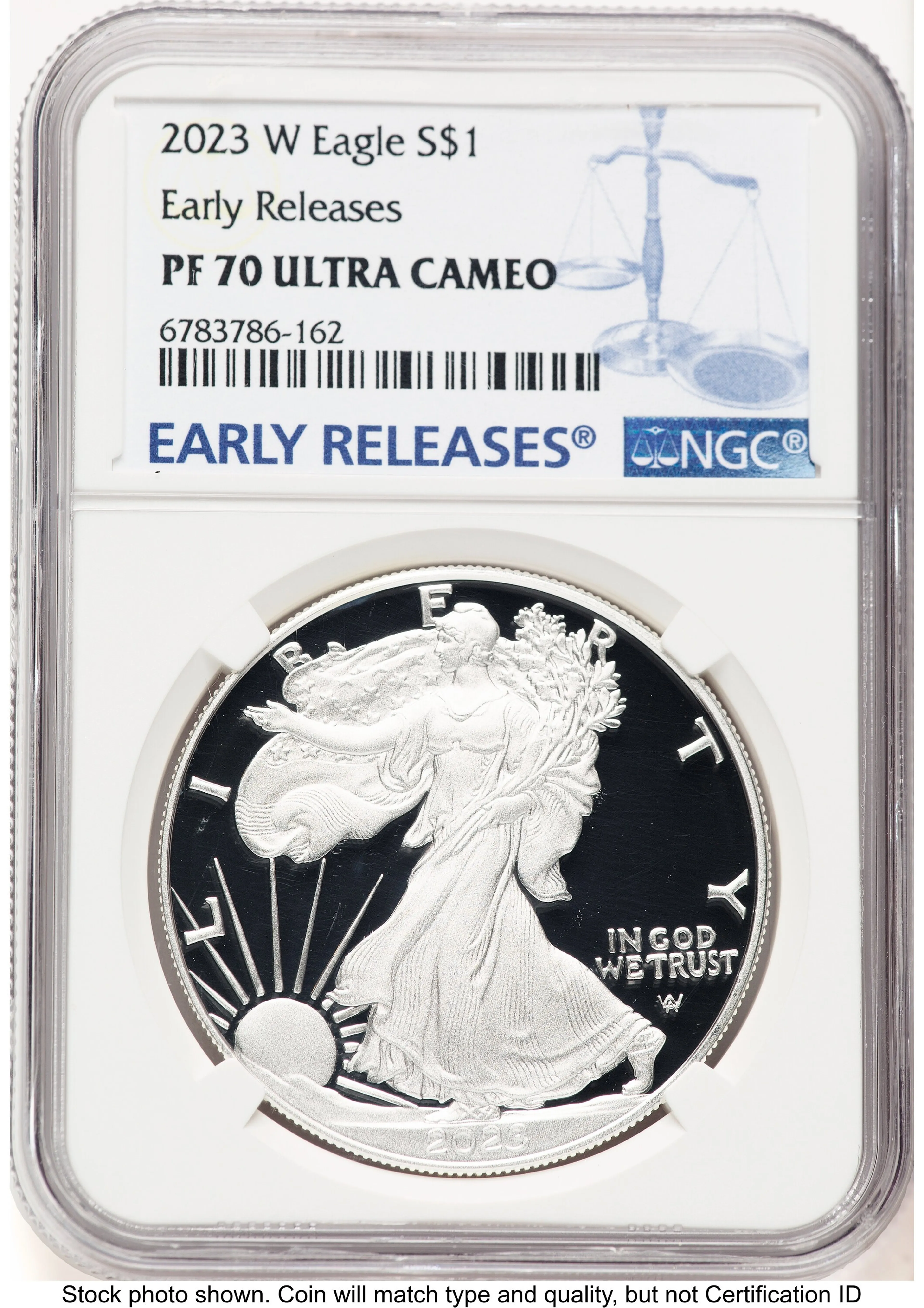 2023-W Proof Silver Eagle 1 oz ER Blue - Image 1