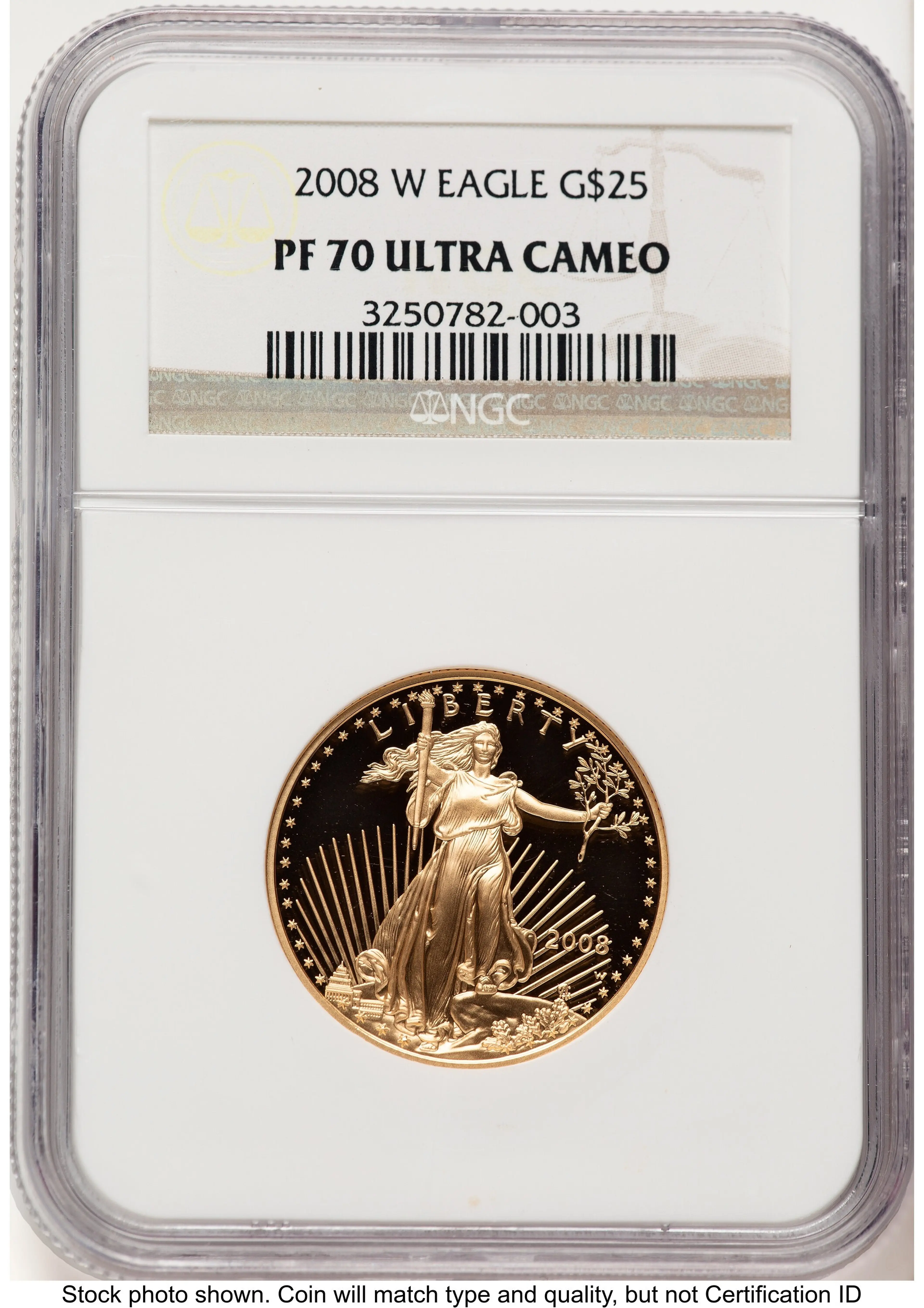 2008-W Proof Gold Eagle 1/2 oz Brown Label