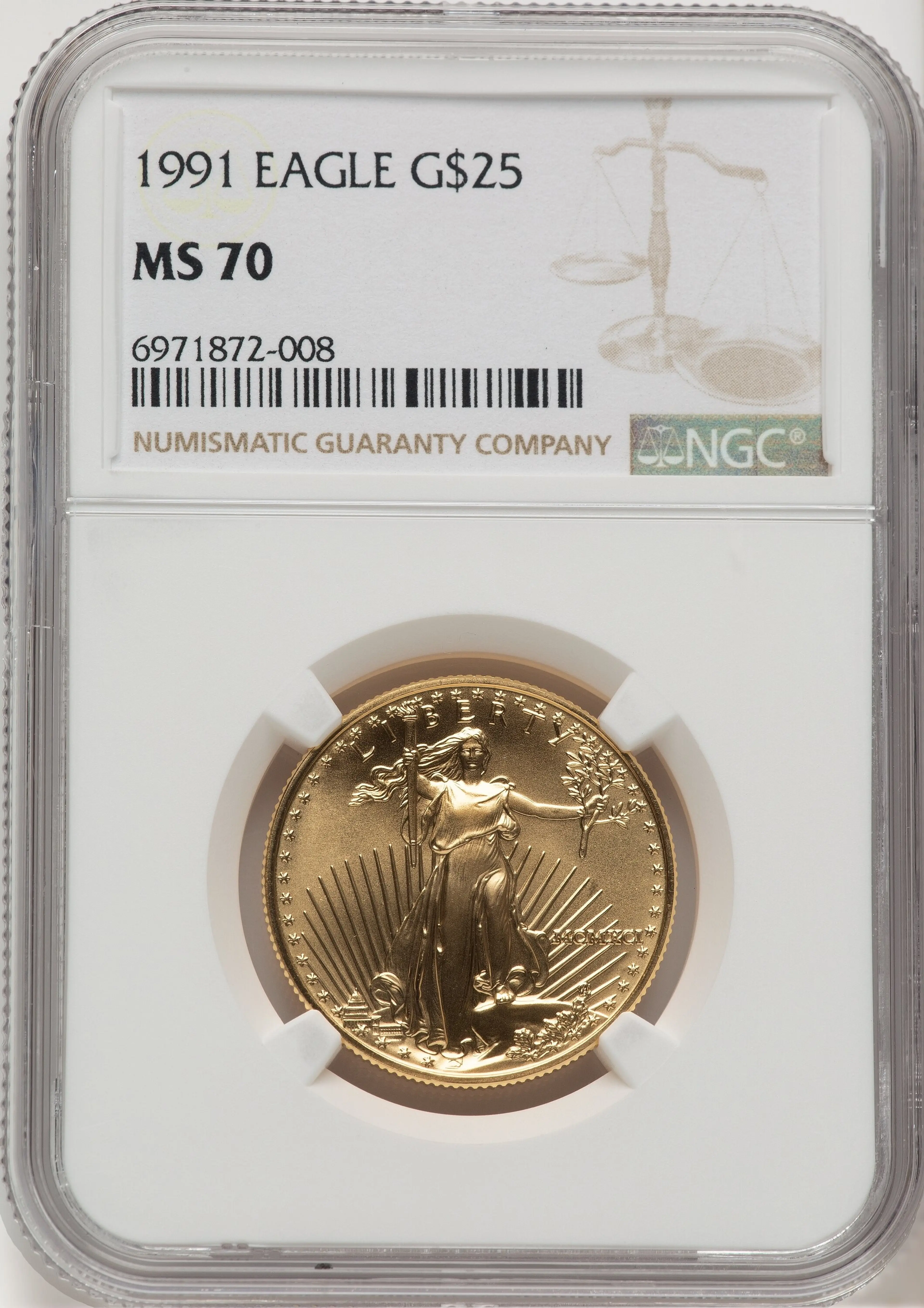 1991 $25 Half-Ounce Gold Eagle, MS