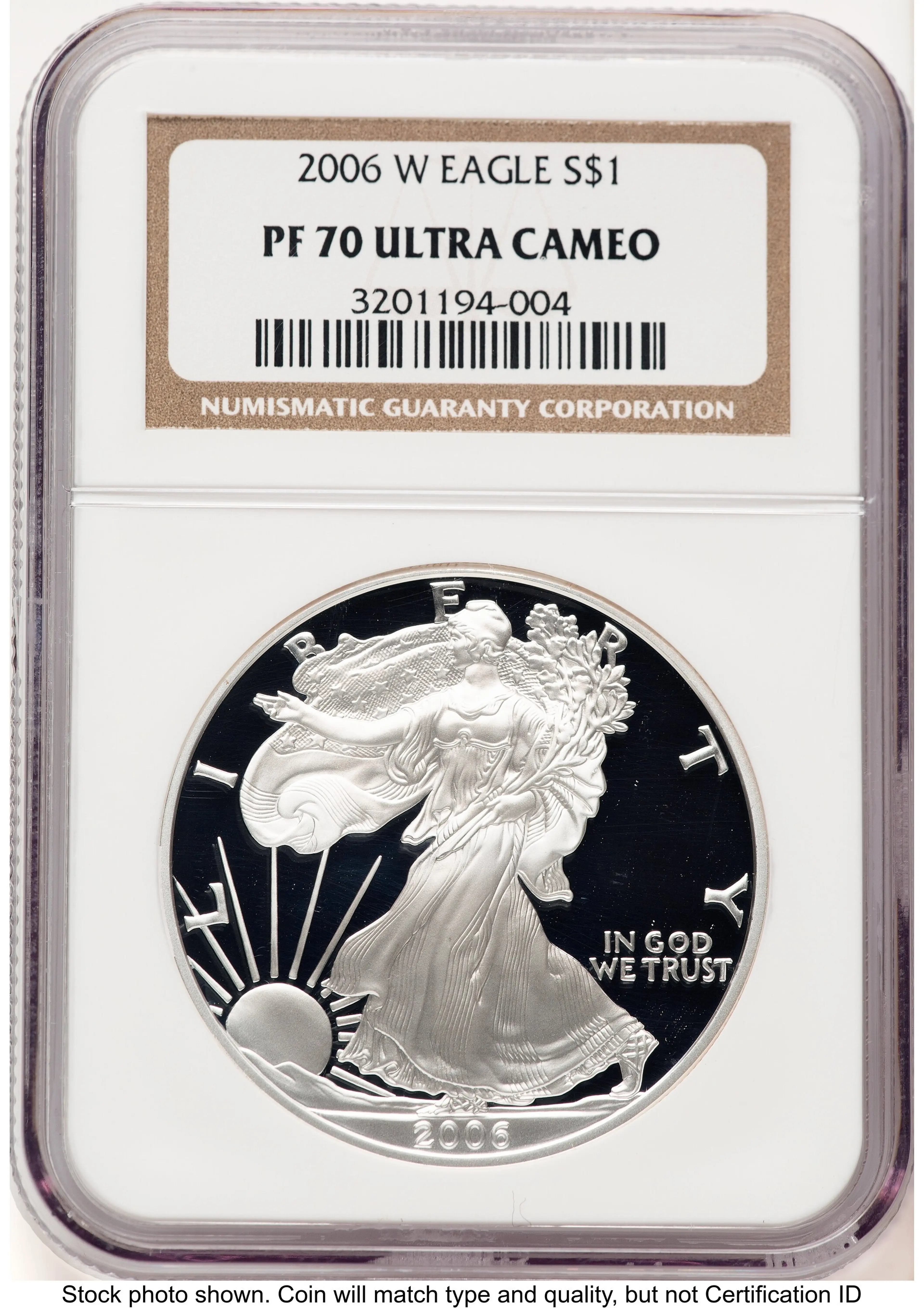 2006-W Proof Silver Eagle 1 oz Brown Label