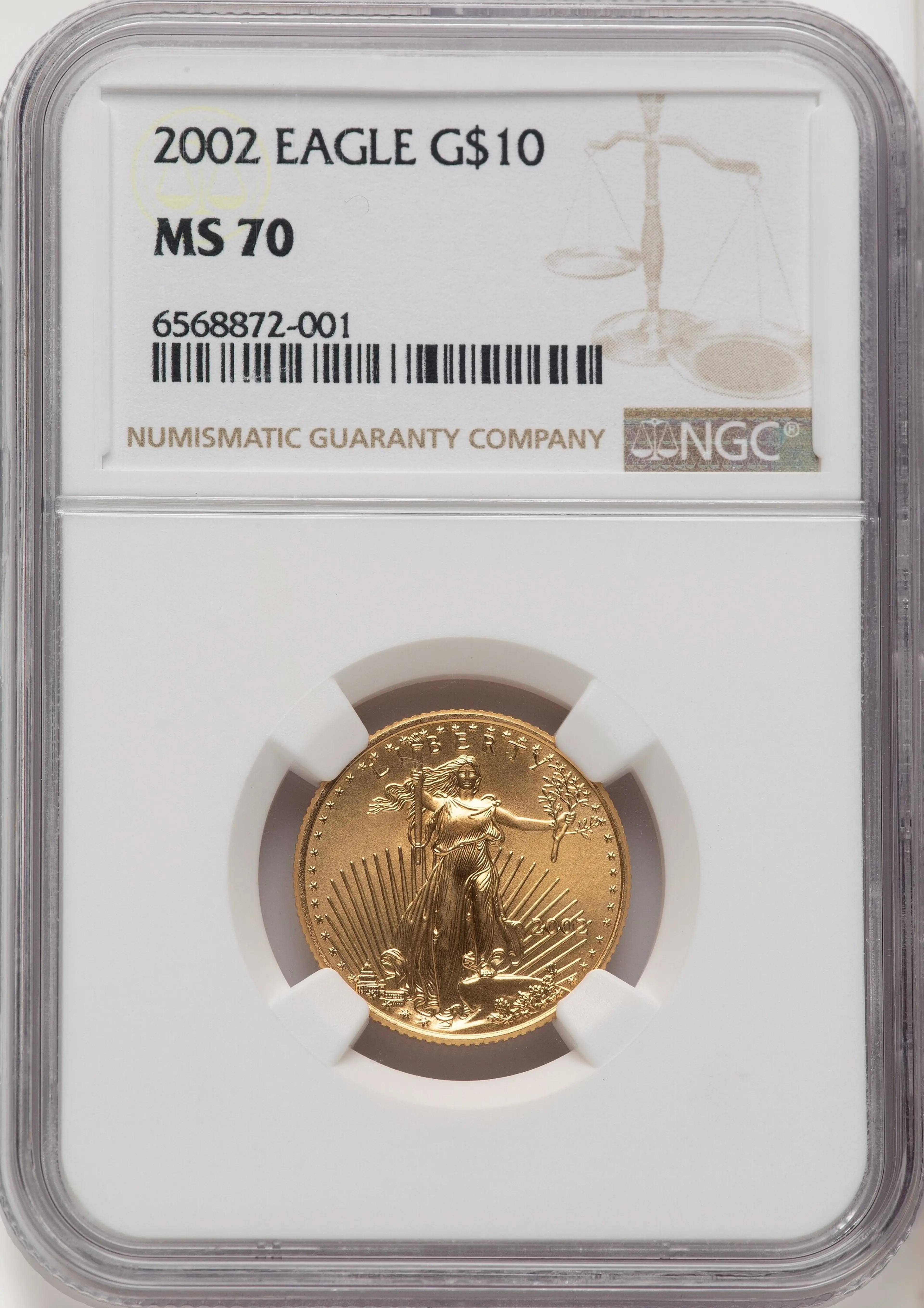 2002 $10 Quarter-Ounce Gold Eagle, MS Brown Label