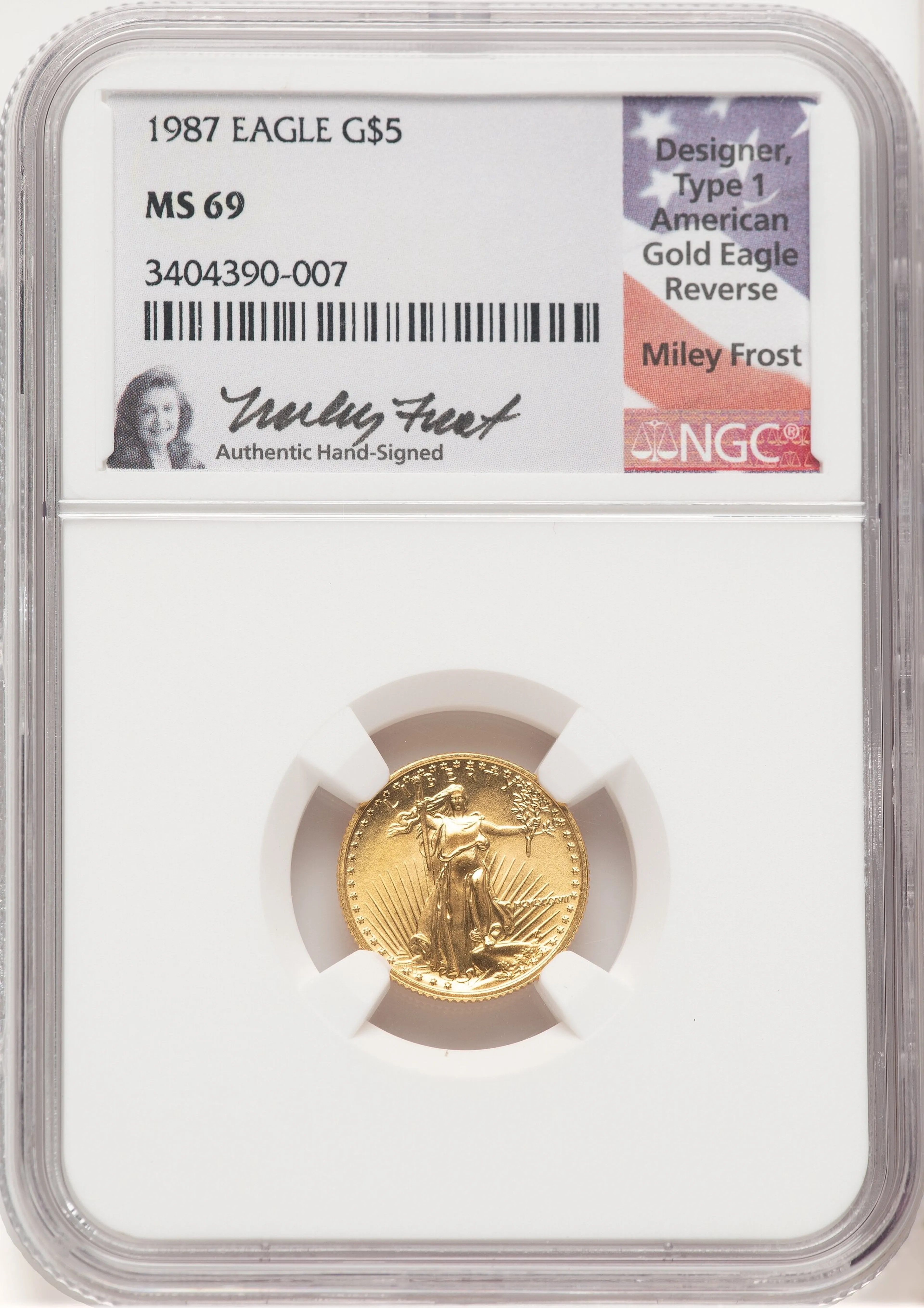 1987 Gold Eagle 1/10 oz Miley Frost - Image 1