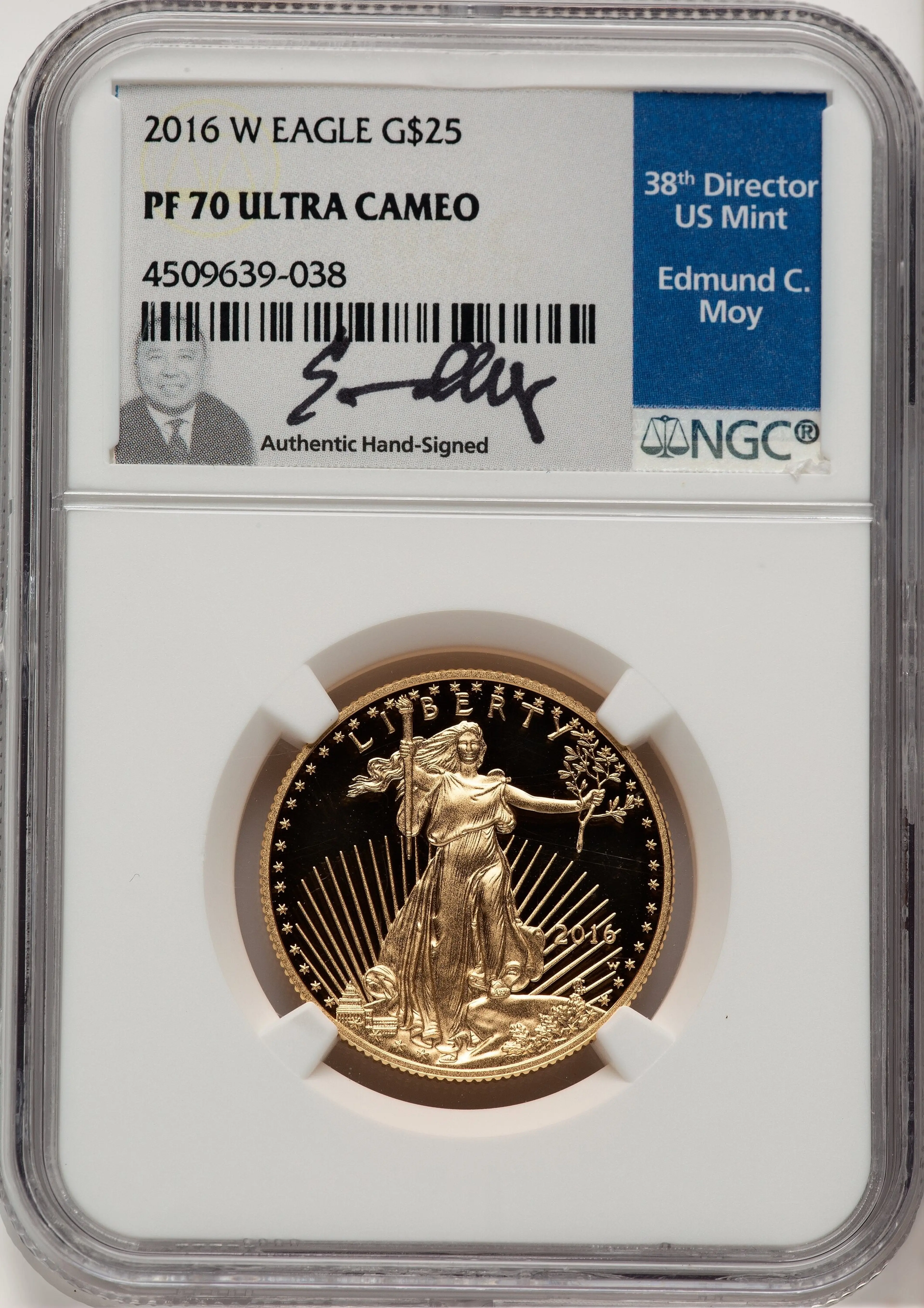 2016-W Proof Gold Eagle 1/2 oz Ed Moy