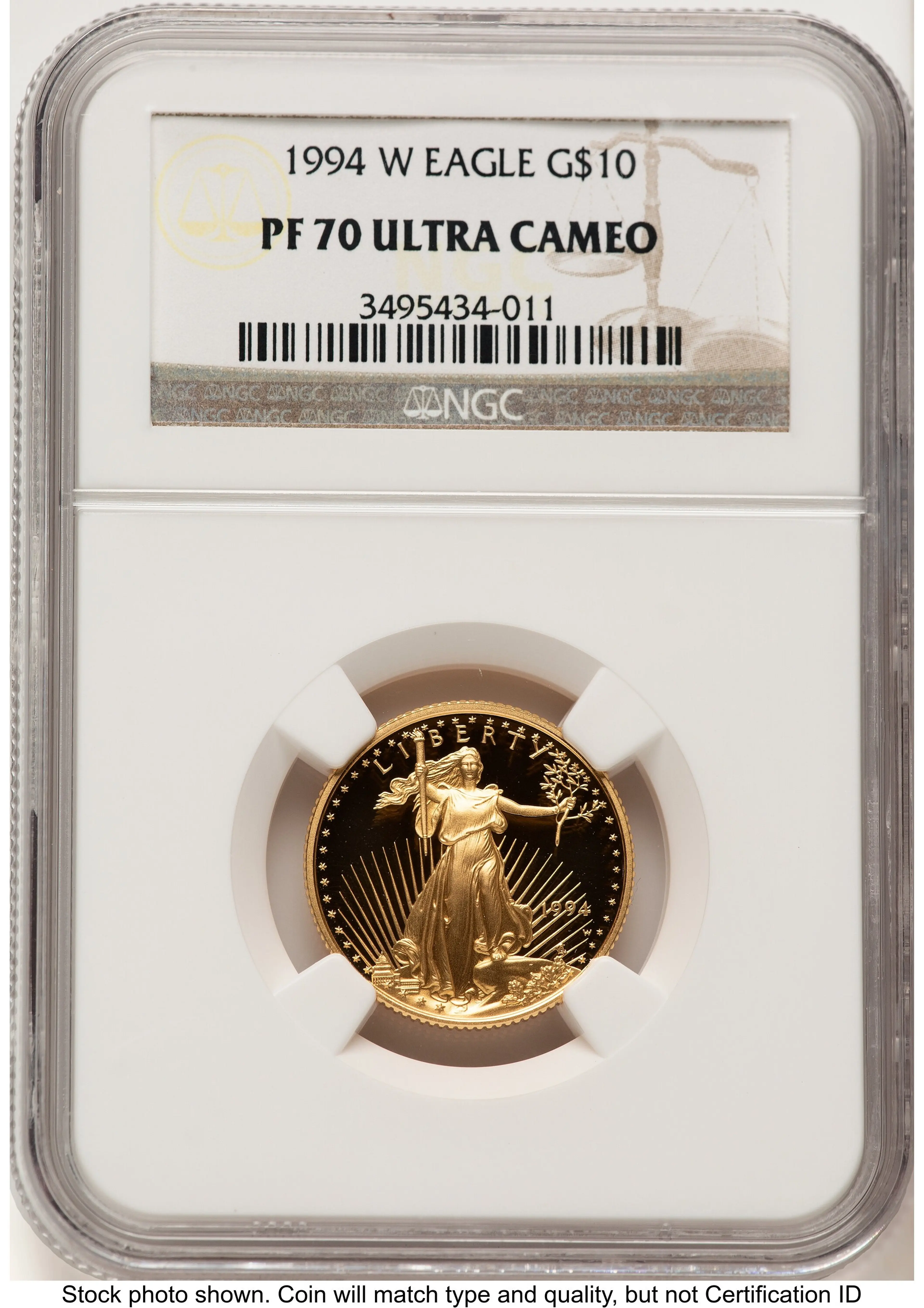 1994-W Proof Gold Eagle 1/4 oz Brown Label