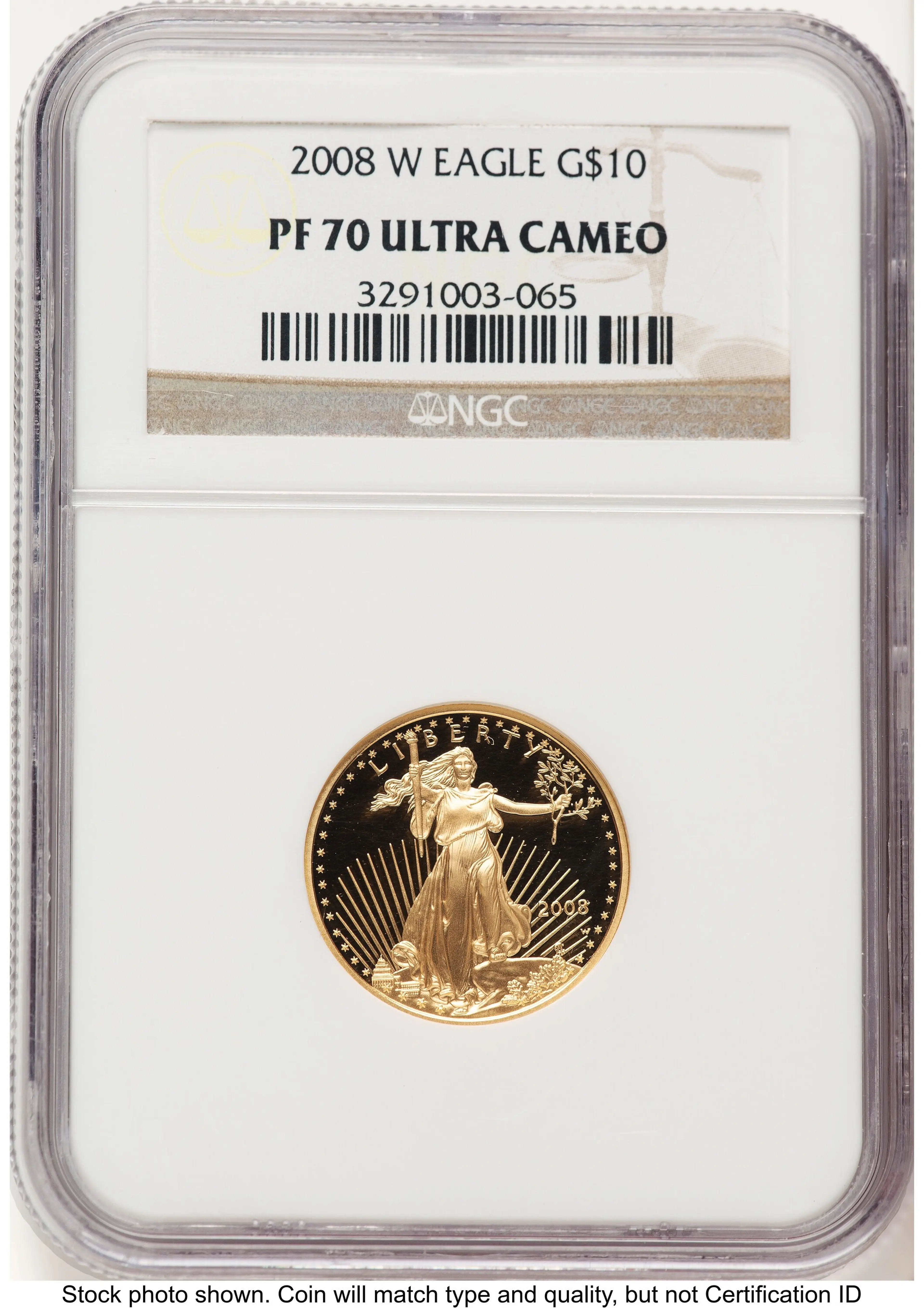 2008-W Proof Gold Eagle 1/4 oz Brown Label