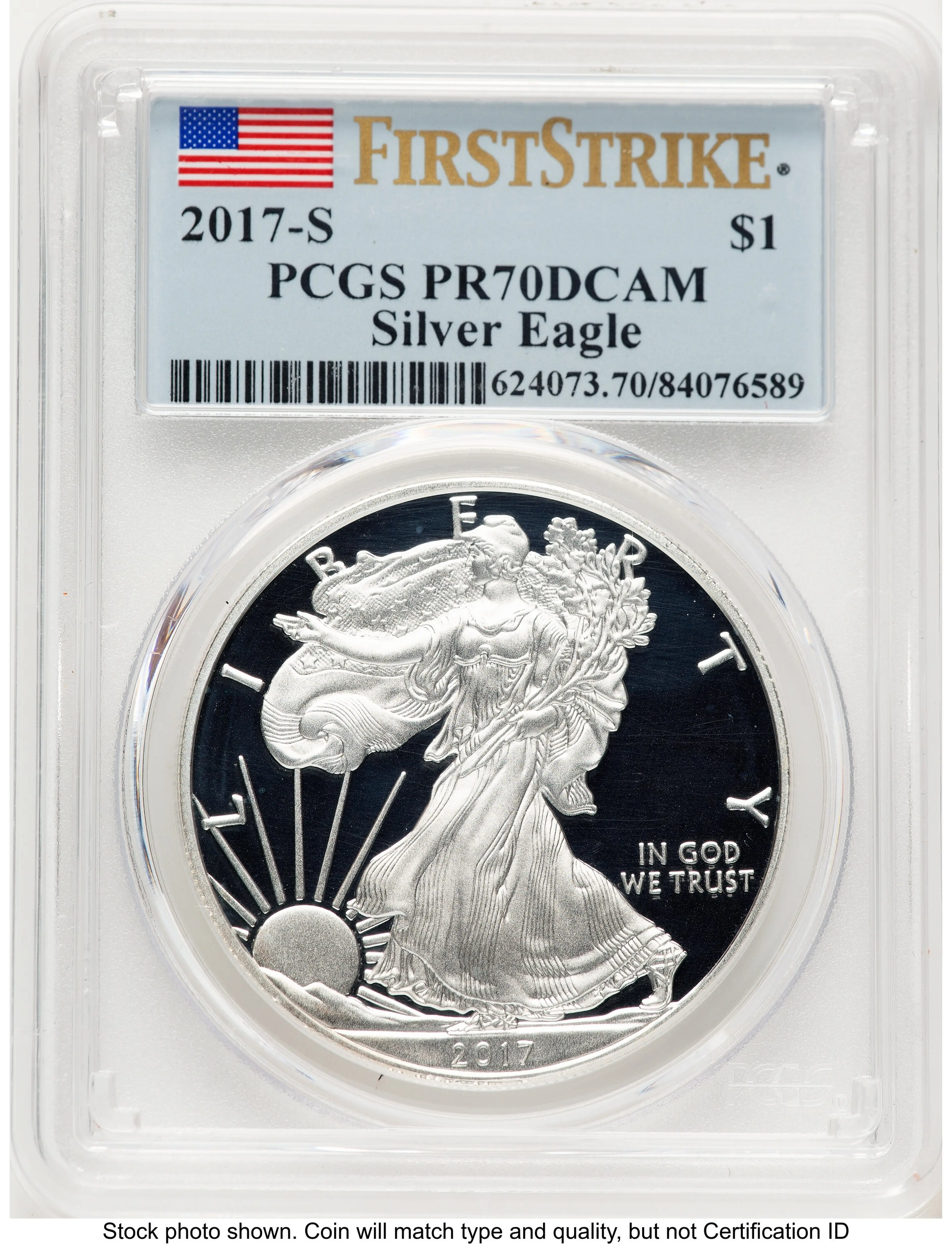 2017-S Proof Silver Eagle 1 oz FS Flag