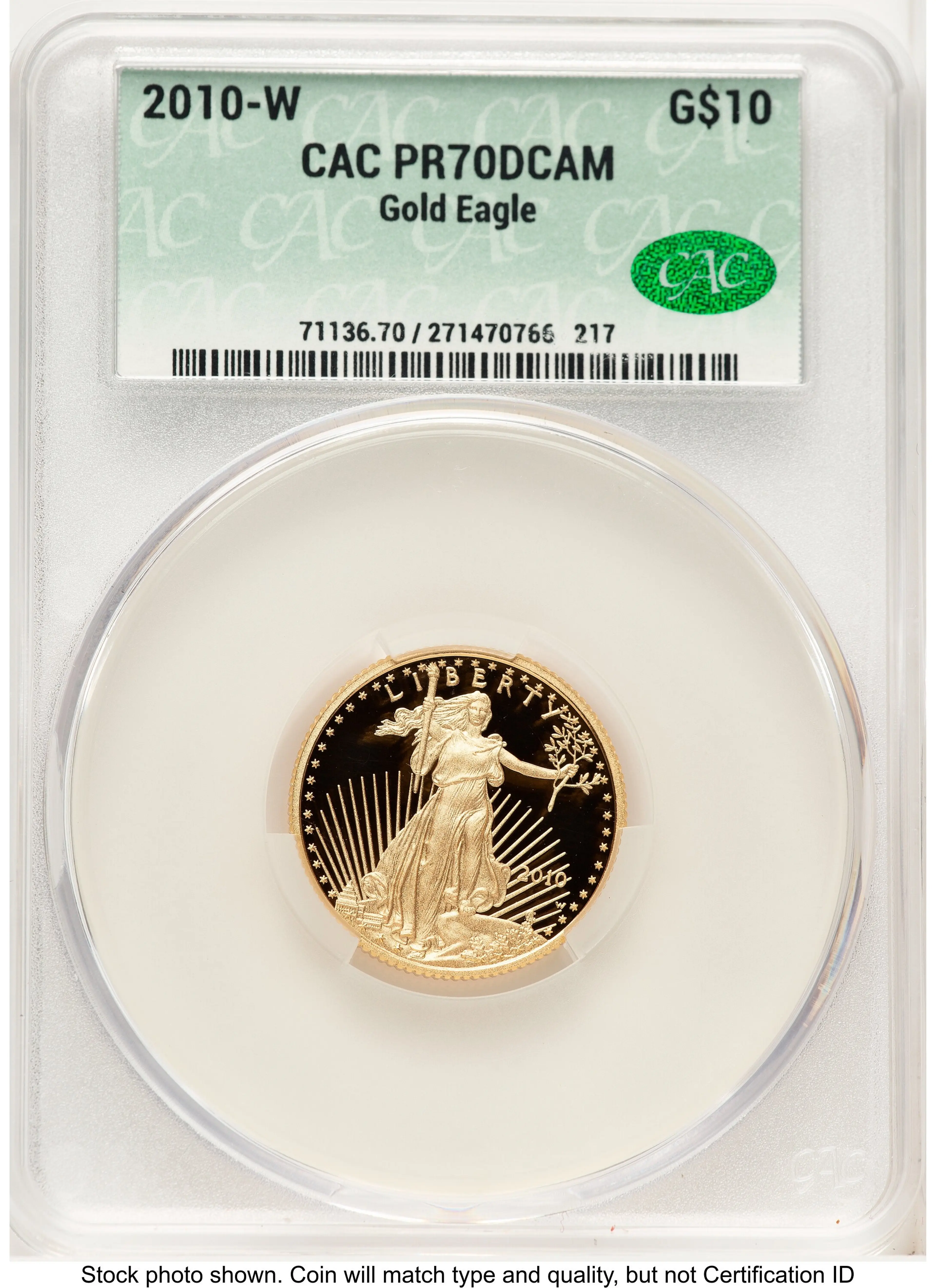 2010-W Proof Gold Eagle 1/4 oz Non Designation