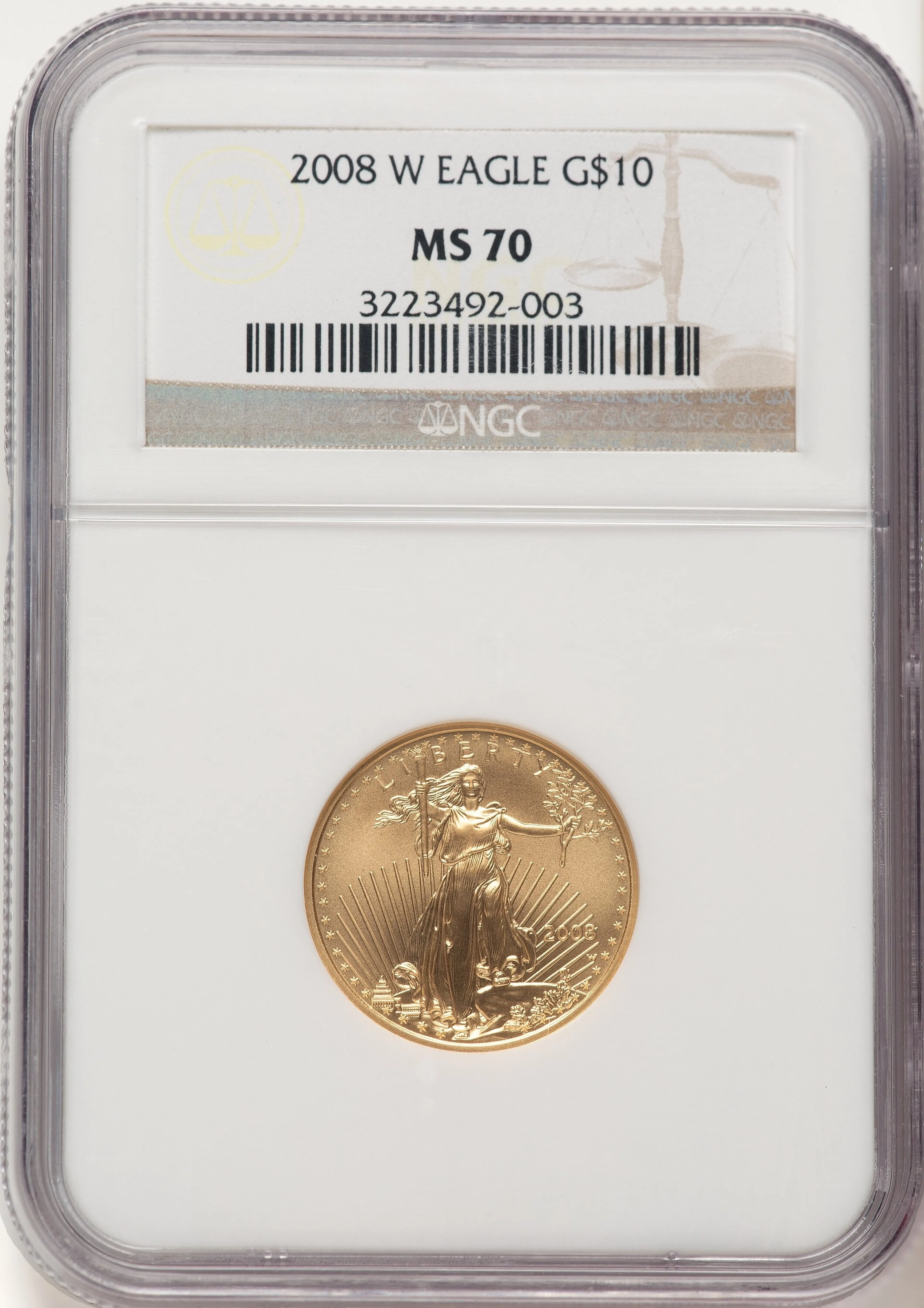 2008-W $10 Quarter-Ounce Gold Eagle, MS - Image 1