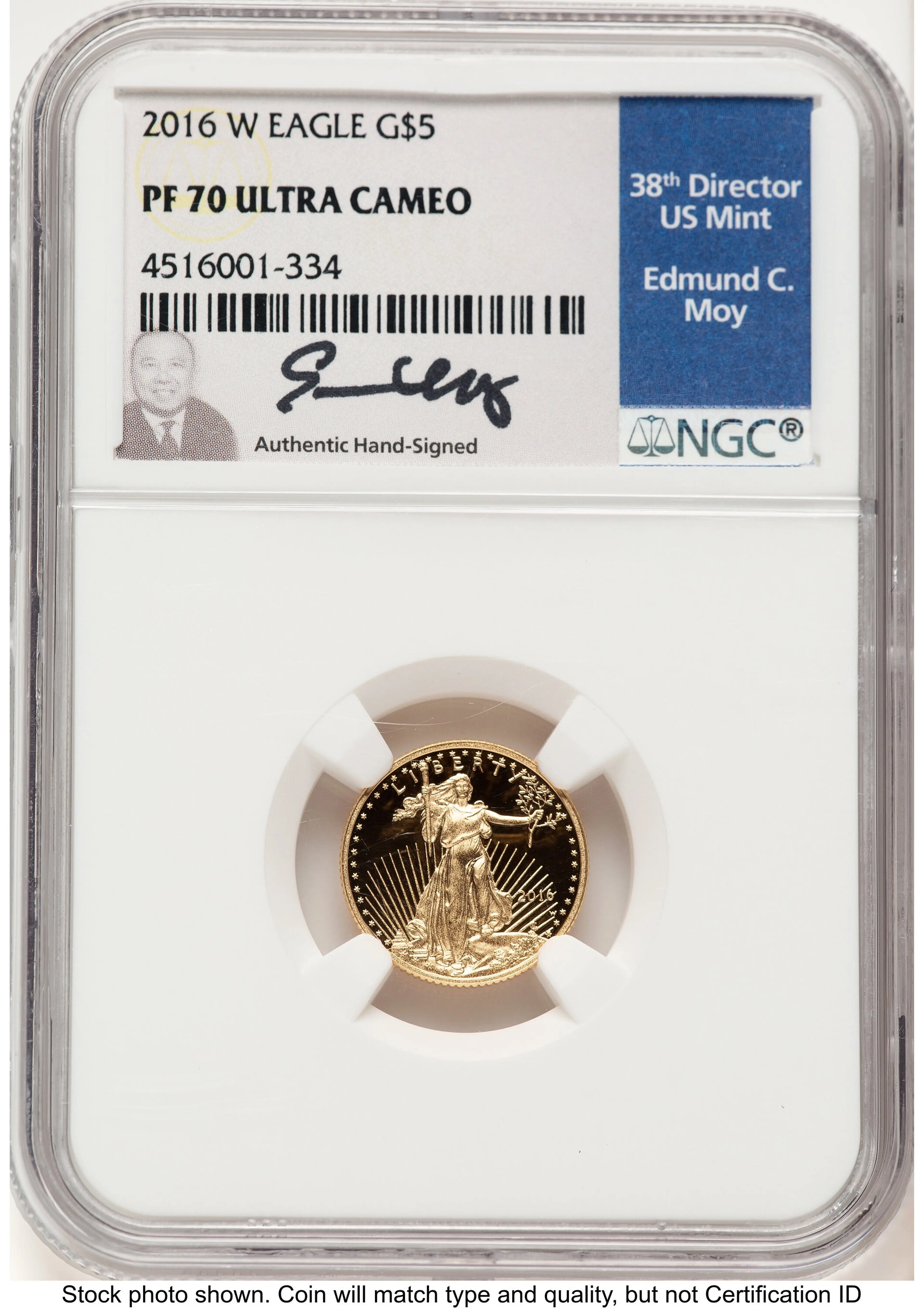 2016-W Proof Gold Eagle 1/10 oz Ed Moy