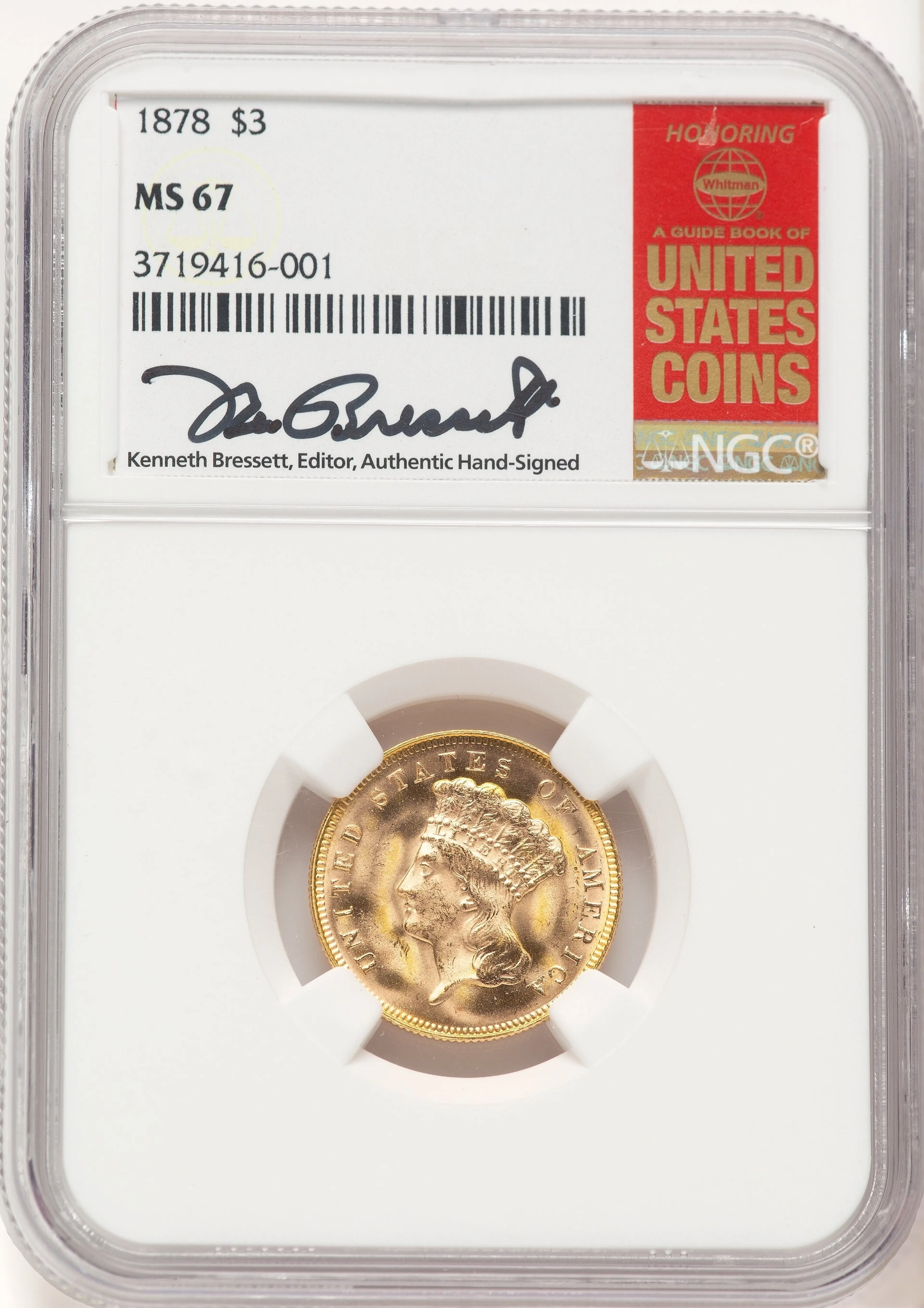 1878 $3 Kenneth Bressett Red Book