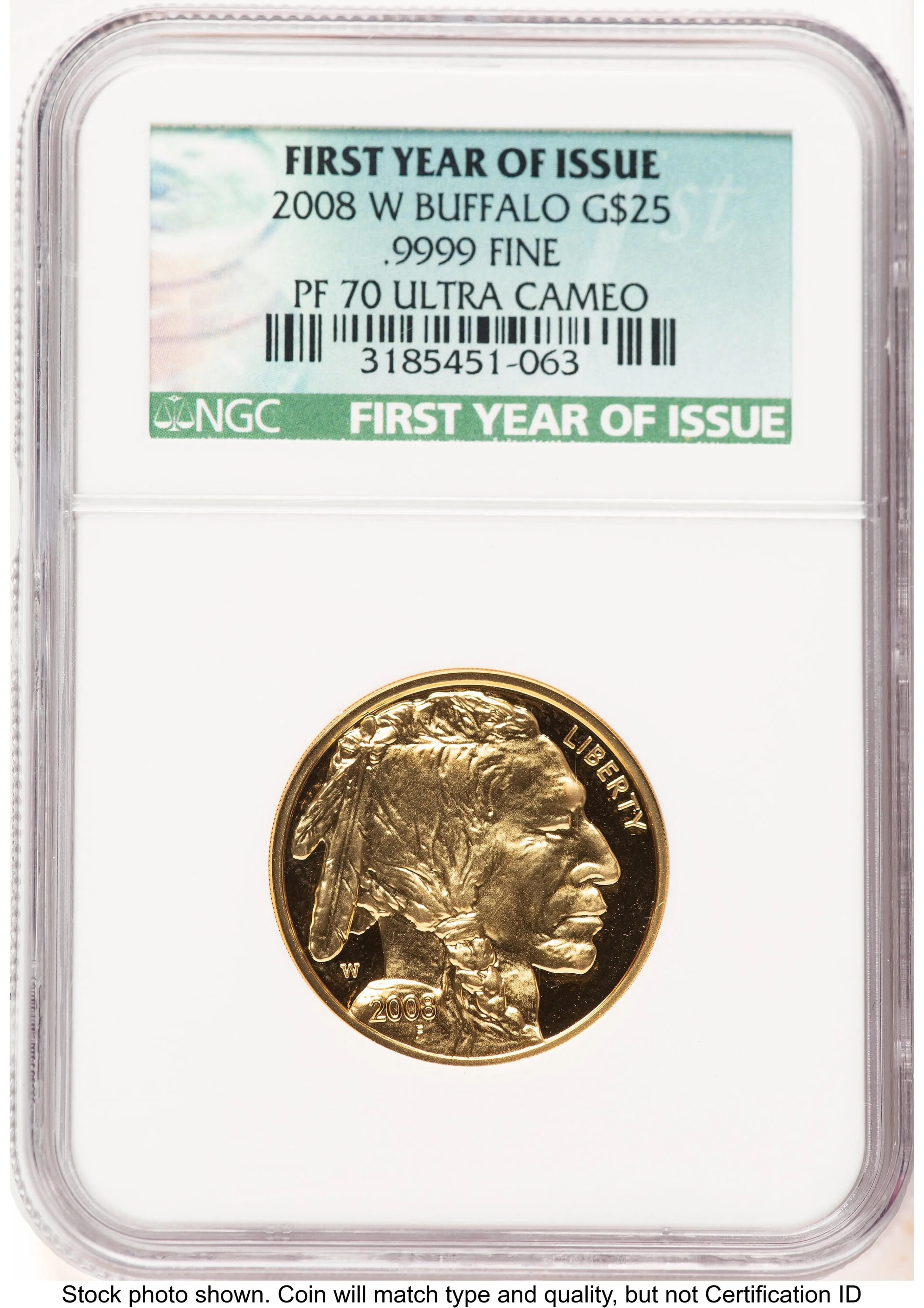 2008-W Proof Gold Buffalo 1/2 oz First Year of Issue