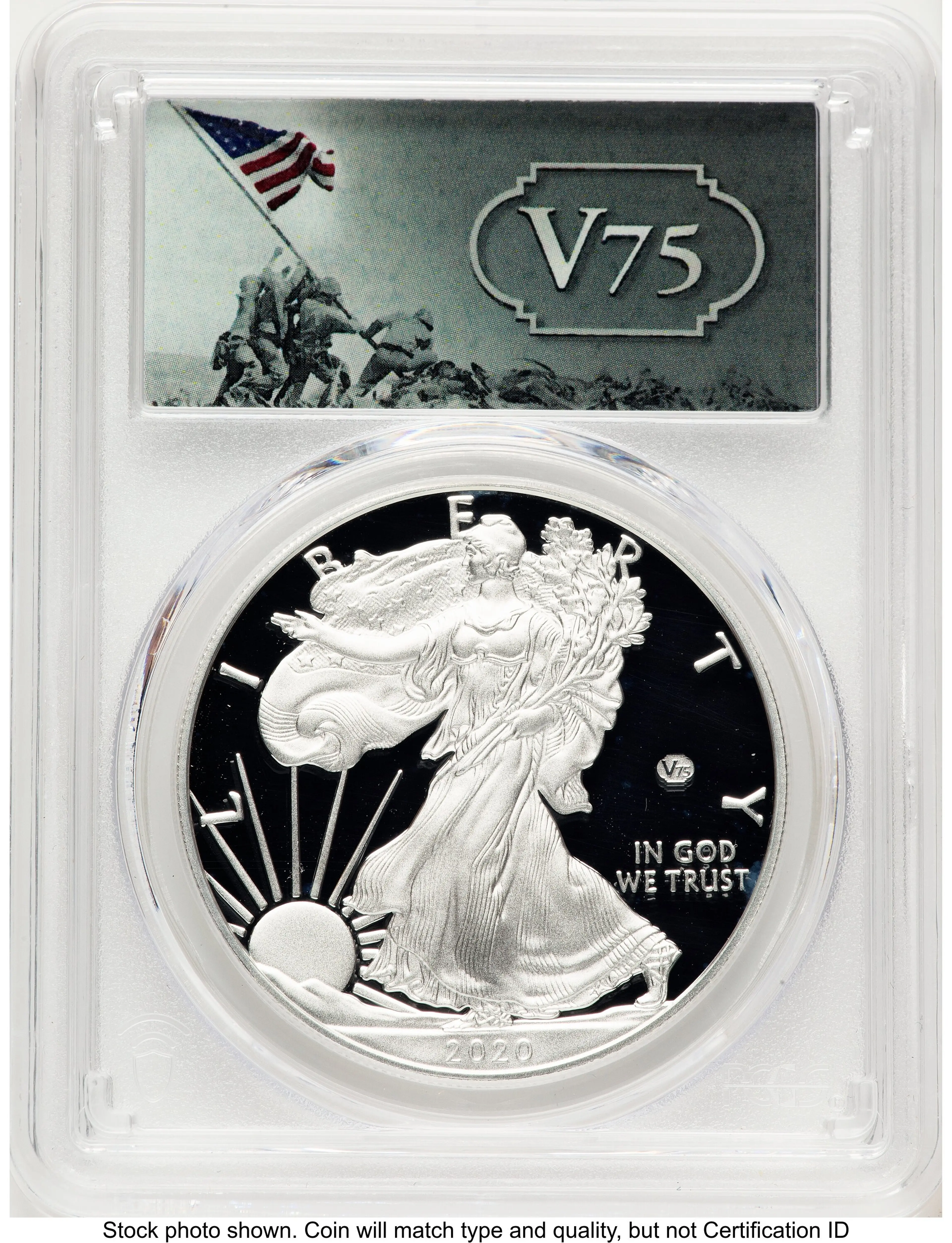 2020-W Proof Silver Eagle V75 Privy 1 oz FDI V75 Label