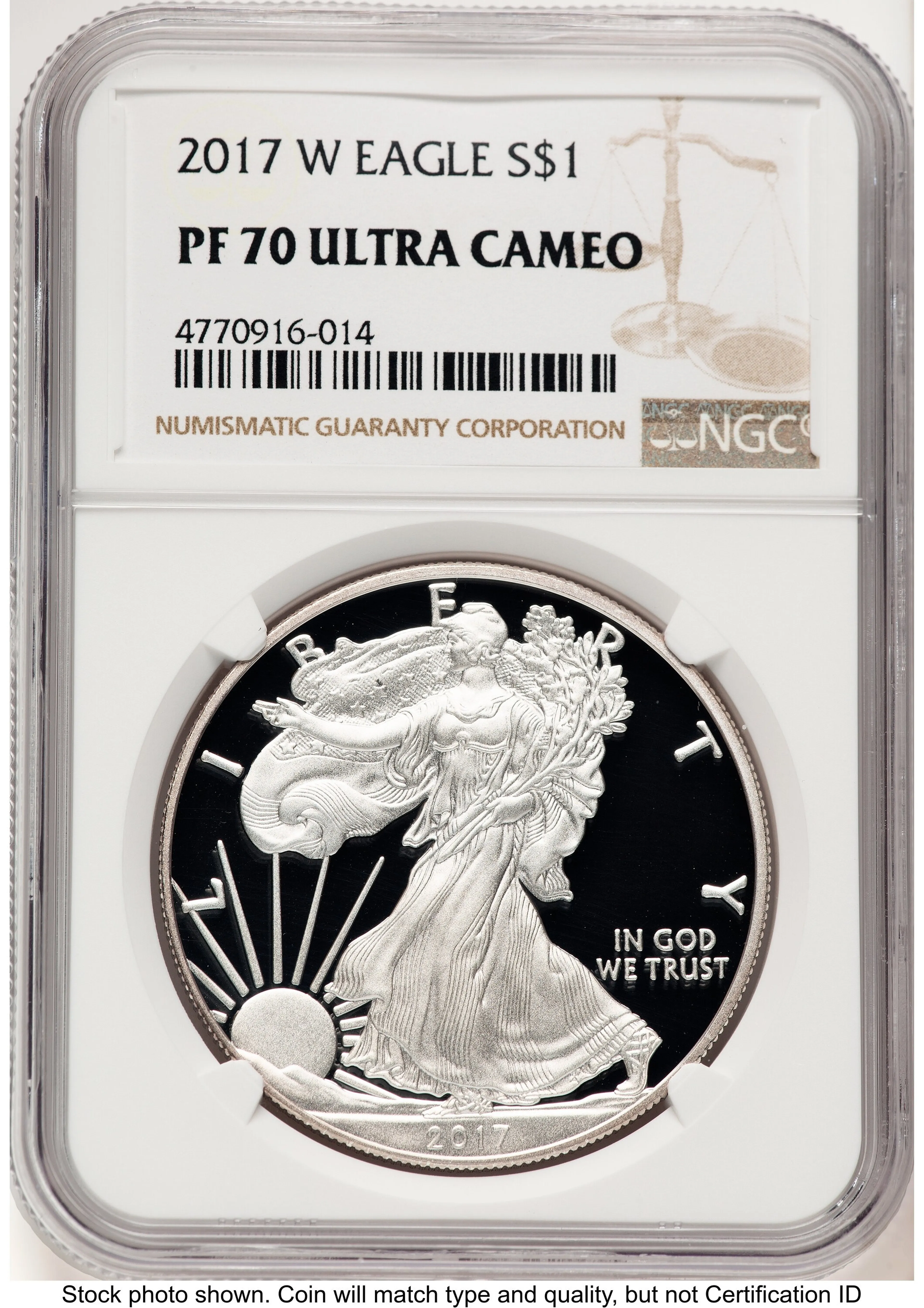 2017-W Proof Silver Eagle 1 oz Brown Label - Image 1