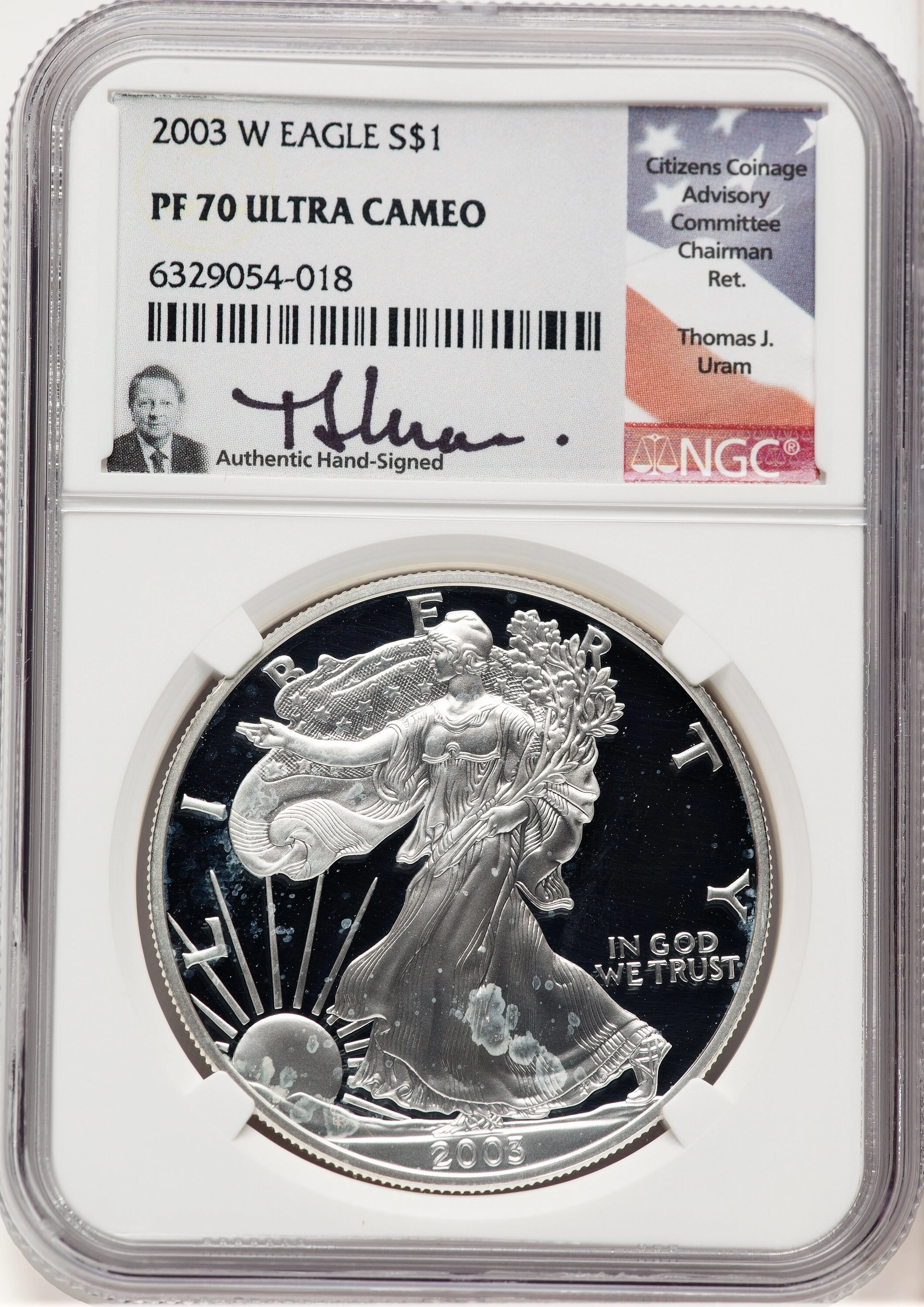 2003-W Proof Silver Eagle 1 oz Thomas Uram - Image 1