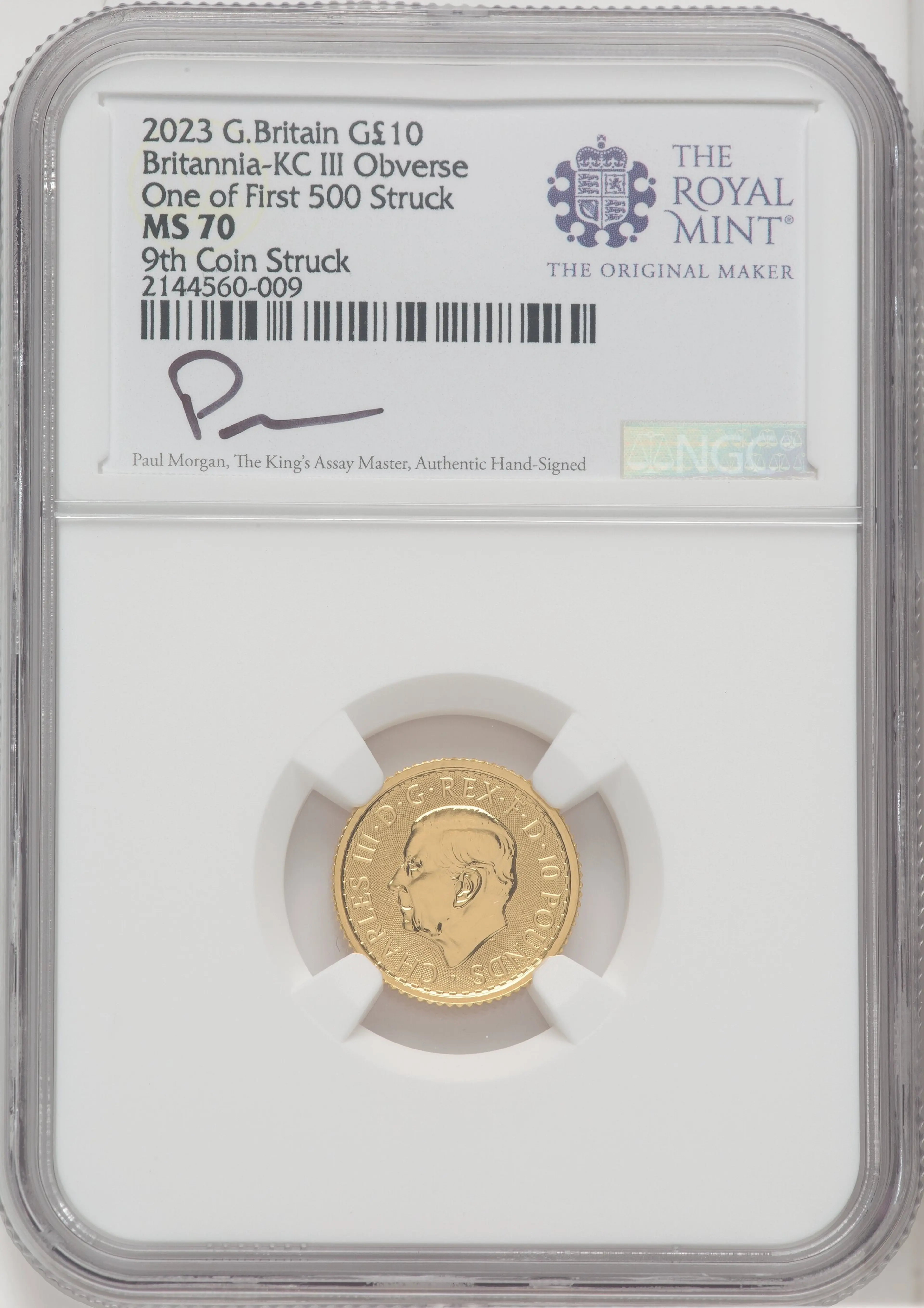 2023 G.B. G10 BRITANNIA-KC III OBVERSE 9TH COIN STRUCK