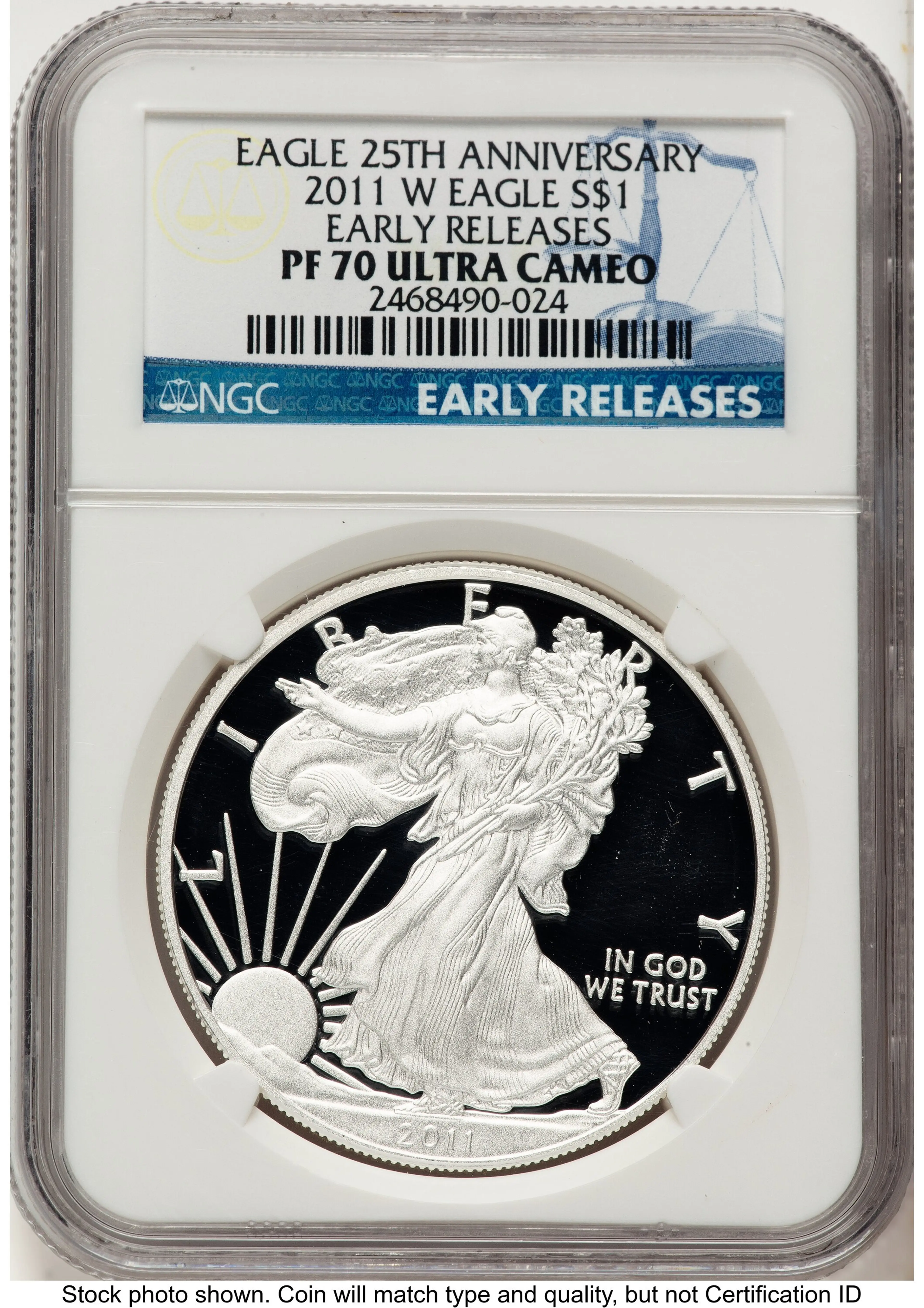 2011-W Proof Silver Eagle 1 oz ER Blue