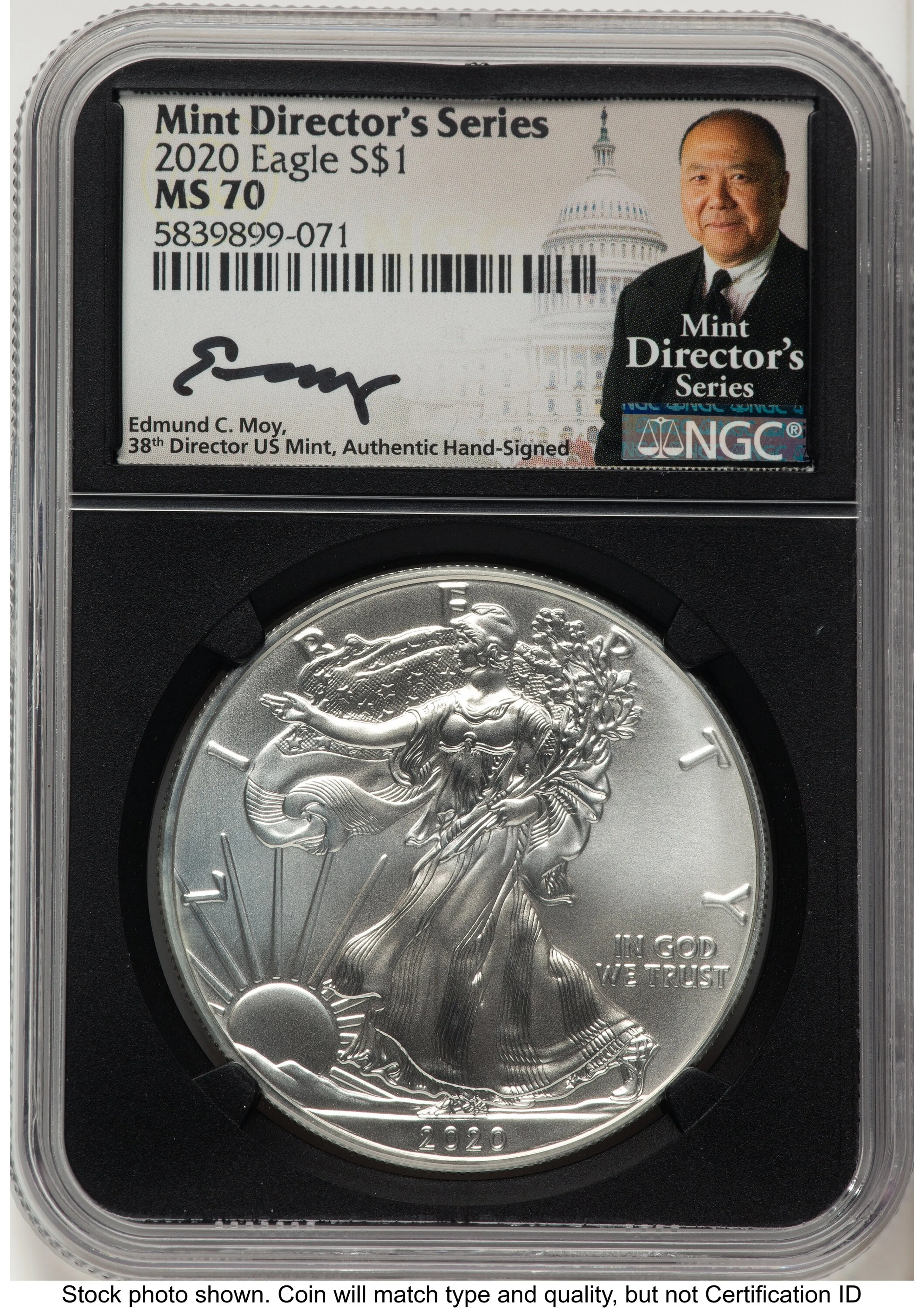 2020 Silver Eagle Ed Moy Mint Director's Series Blk Core - Image 1