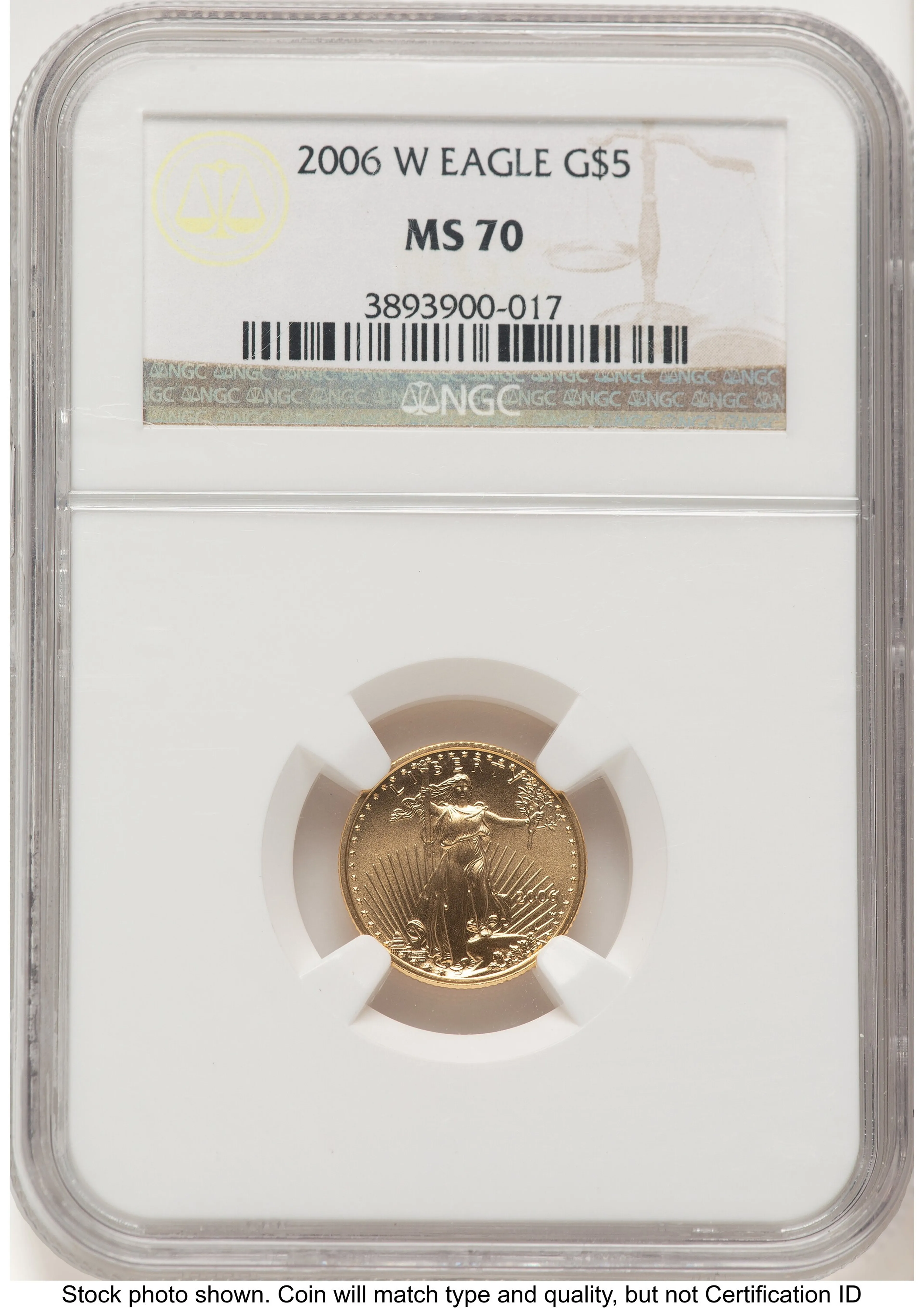 2006-W Burnished Gold Eagle 1/10 oz Brown Label - Image 1