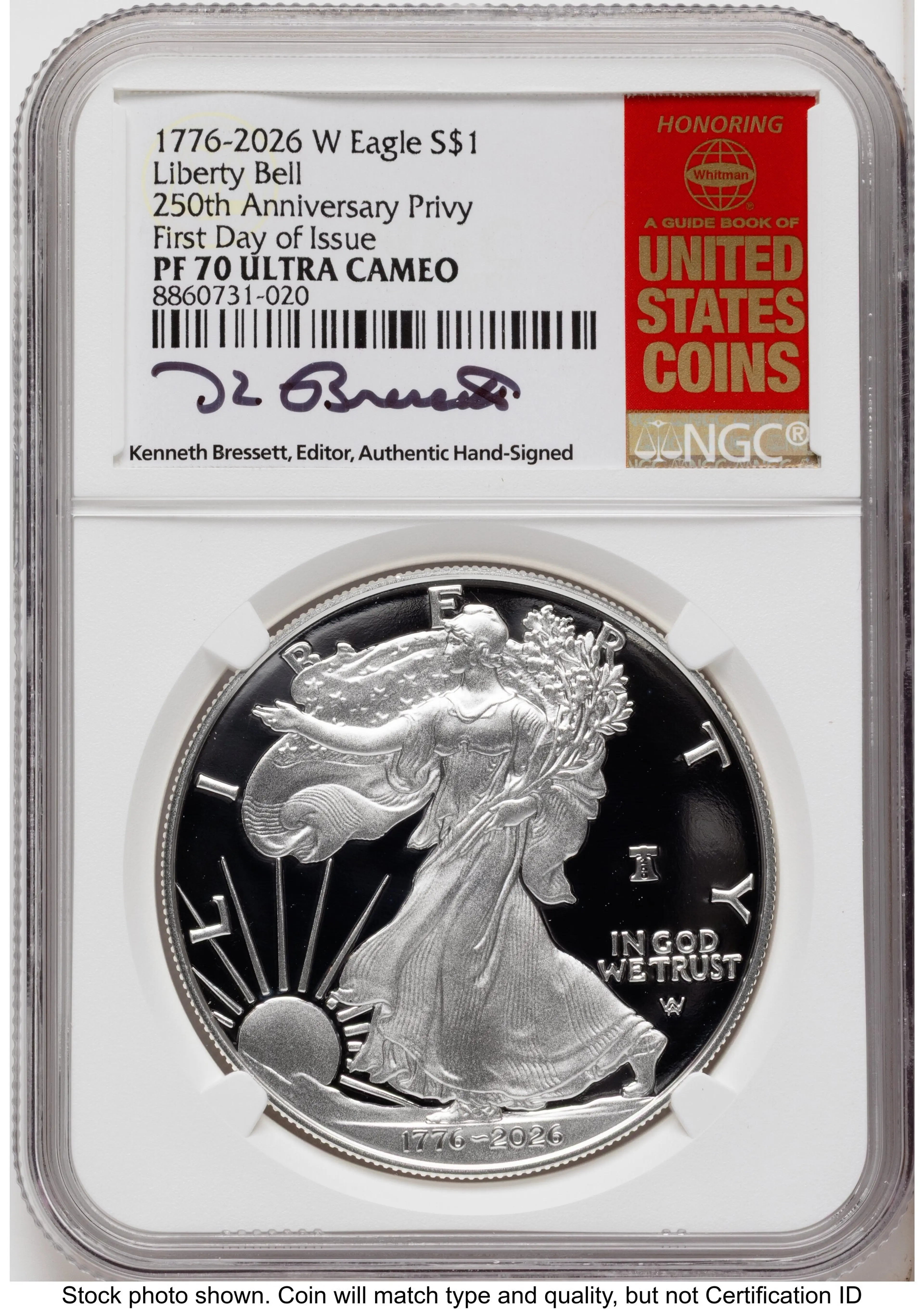 2026-W Proof Silver Eagle 1 oz FDI Kenneth Bressett Red Book