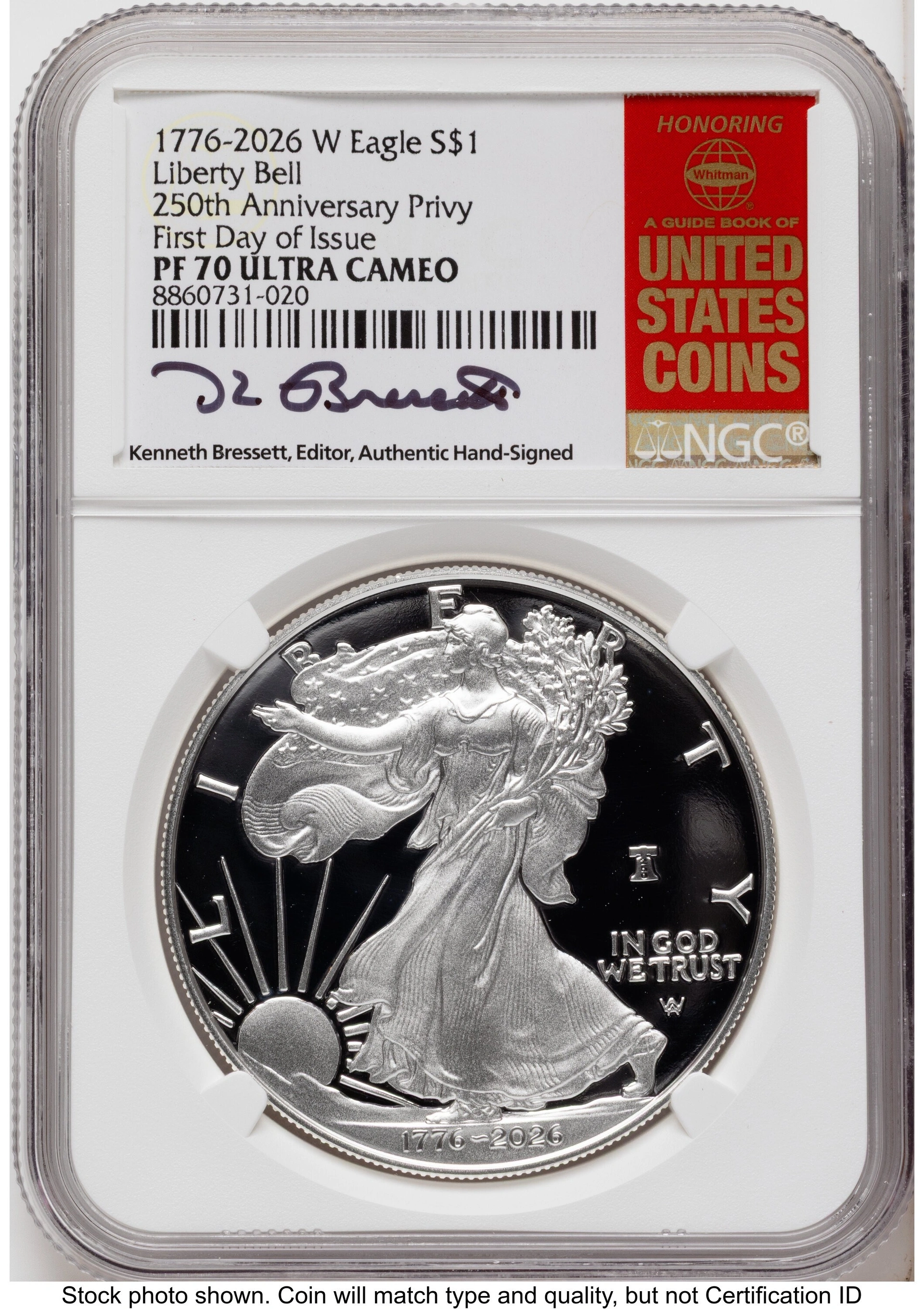 2026-W Proof Silver Eagle 1 oz FDI Kenneth Bressett Red Book