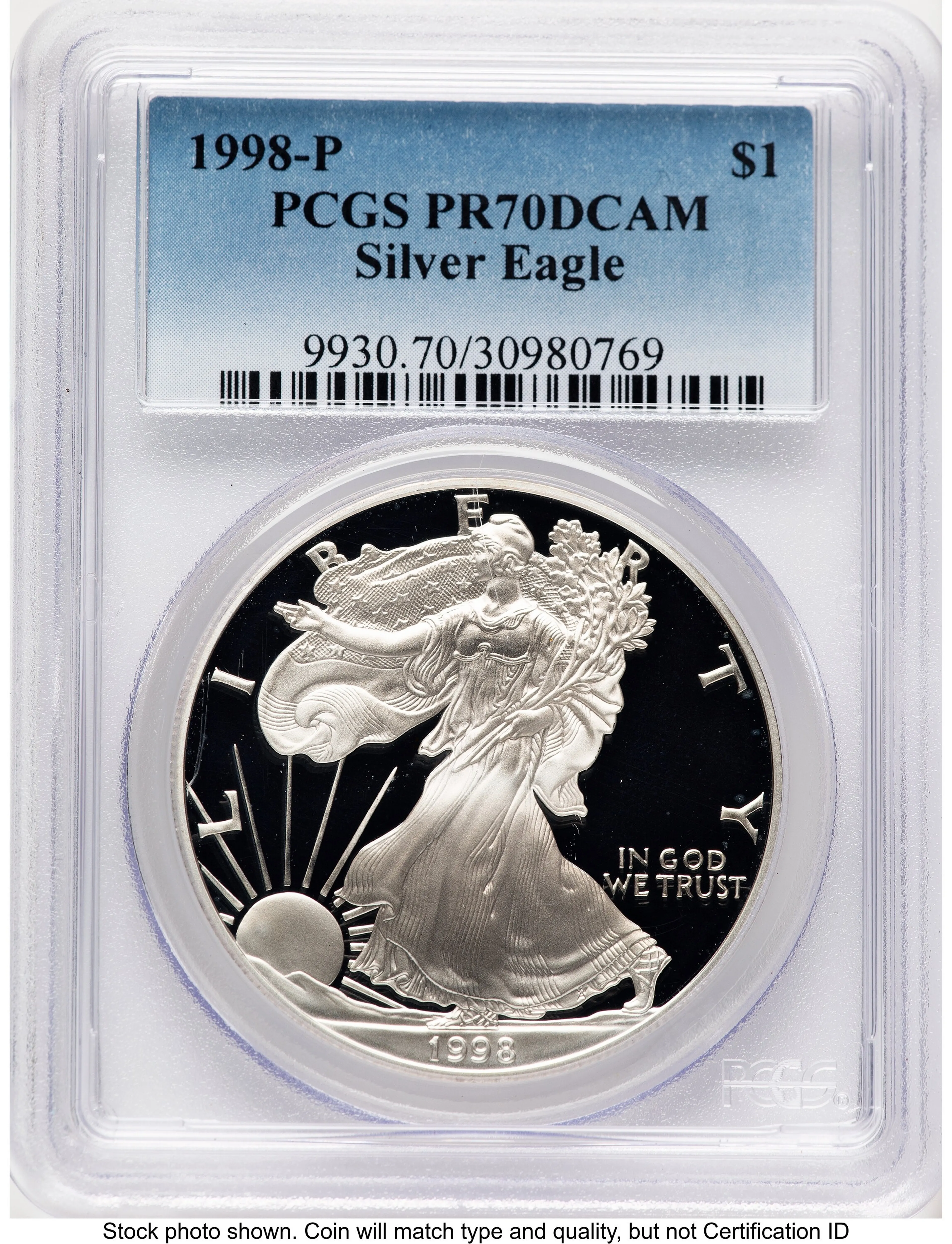 1998-P Proof Silver Eagle 1 oz - Image 1