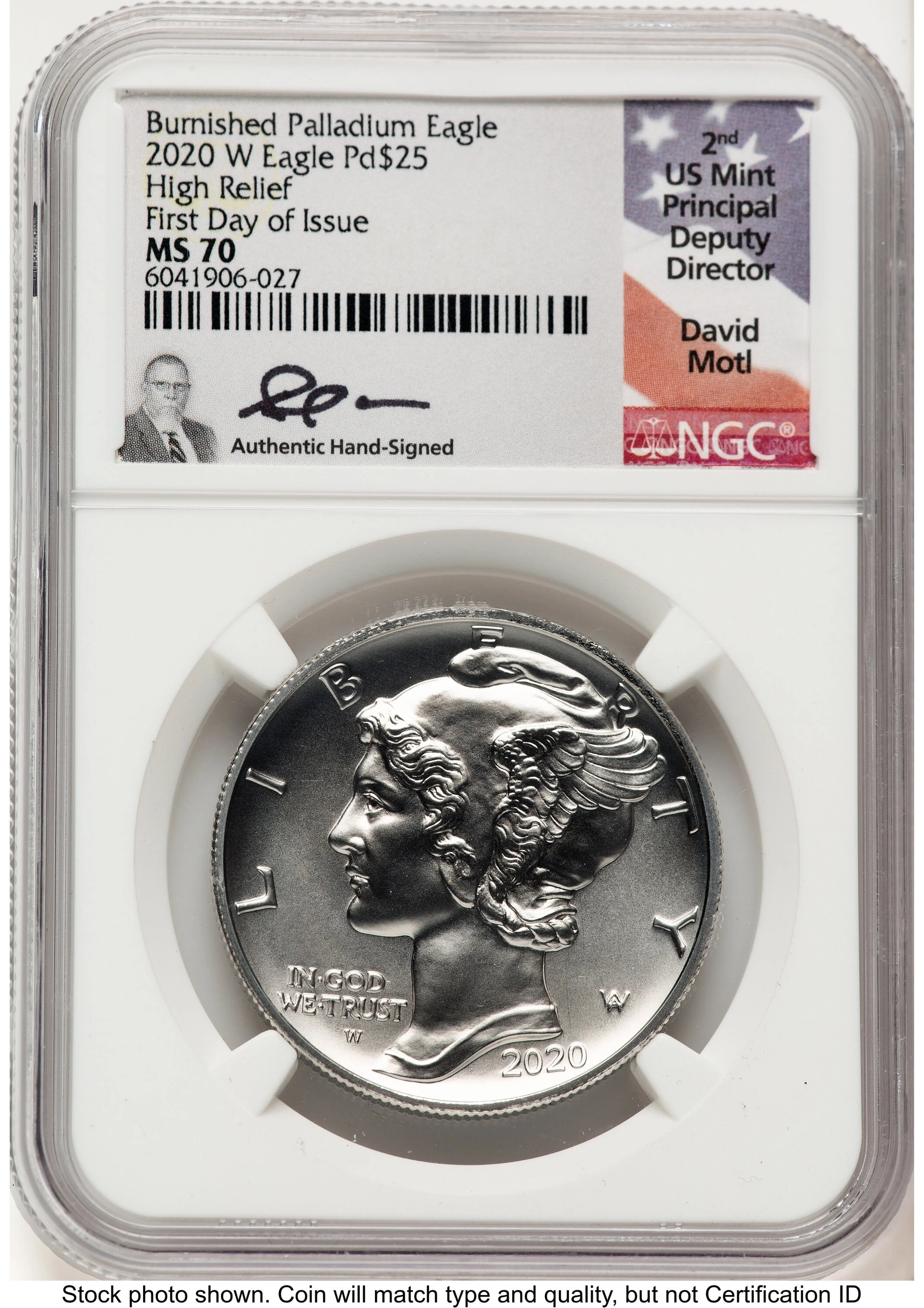 2020-W Palladium Eagle 1 oz Burnished FDI David Motl