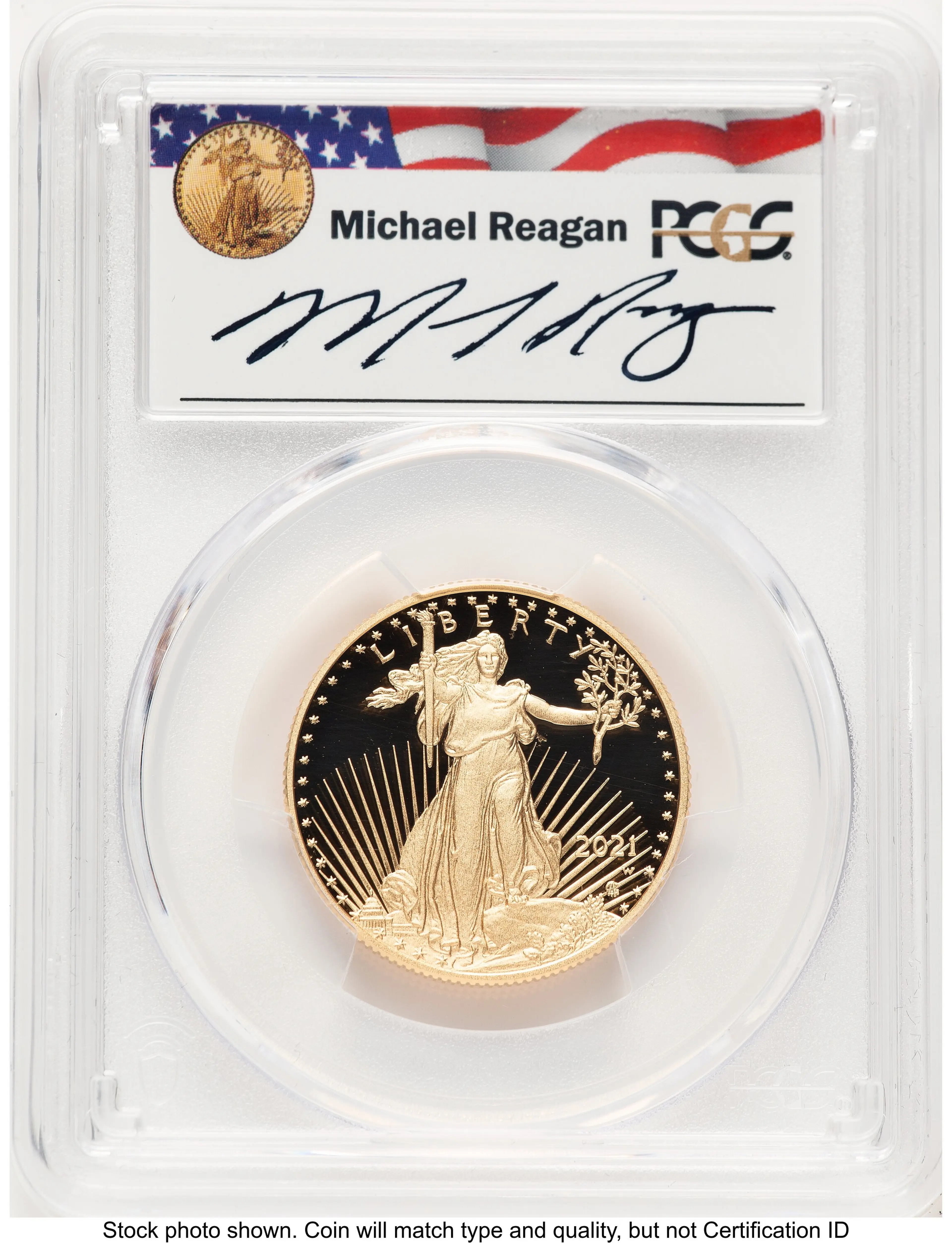 2021-W Type 2 Proof Gold Eagle 1/2 oz FDI Reagan Legacy Series Michael Reagan