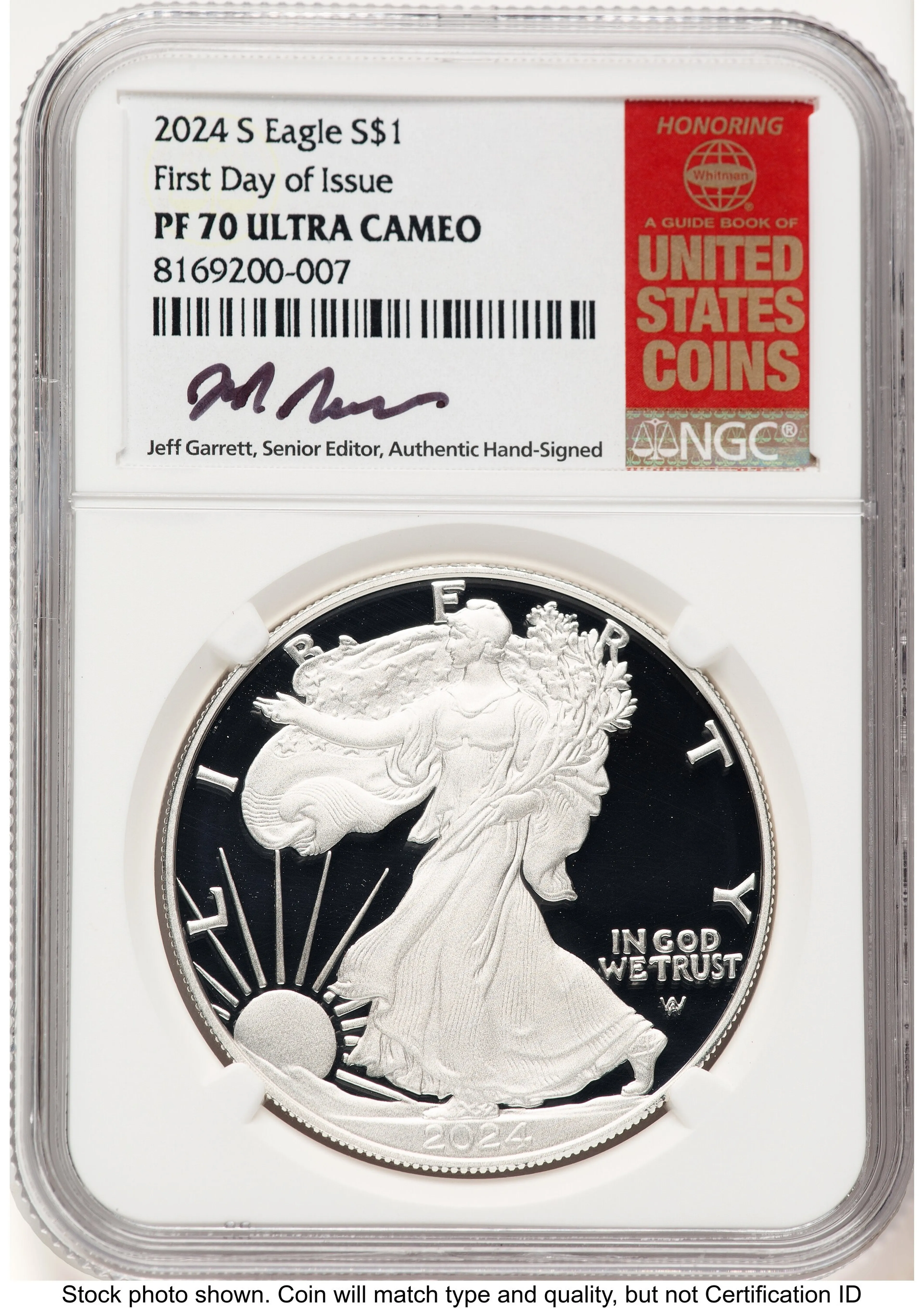 2024-S Proof Silver Eagle 1 oz FDI Jeff Garrett Red Book - Image 1